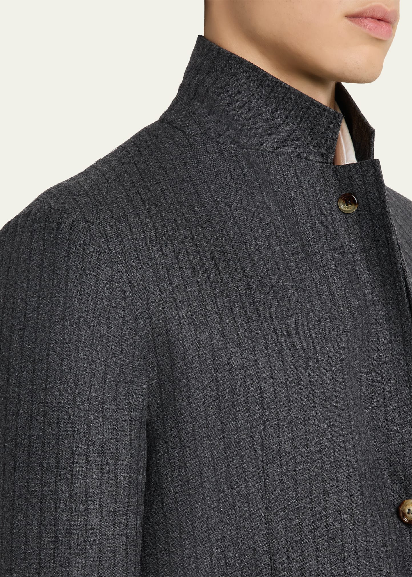 Men's Virgin Wool Chalk Stripe Notch Lapel Sport Coat - 8