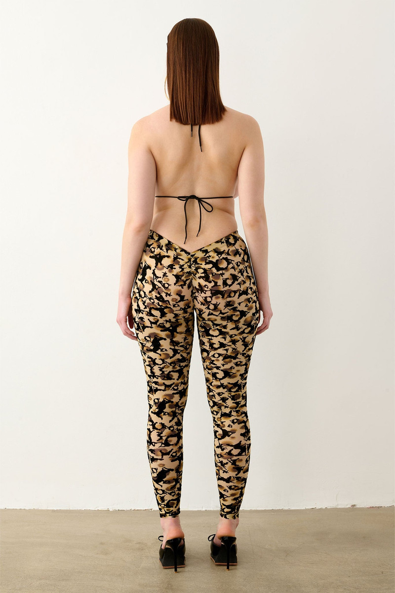 KNOCKOUT LEGGINGS BEIGE LEOPARD PRINT 4
