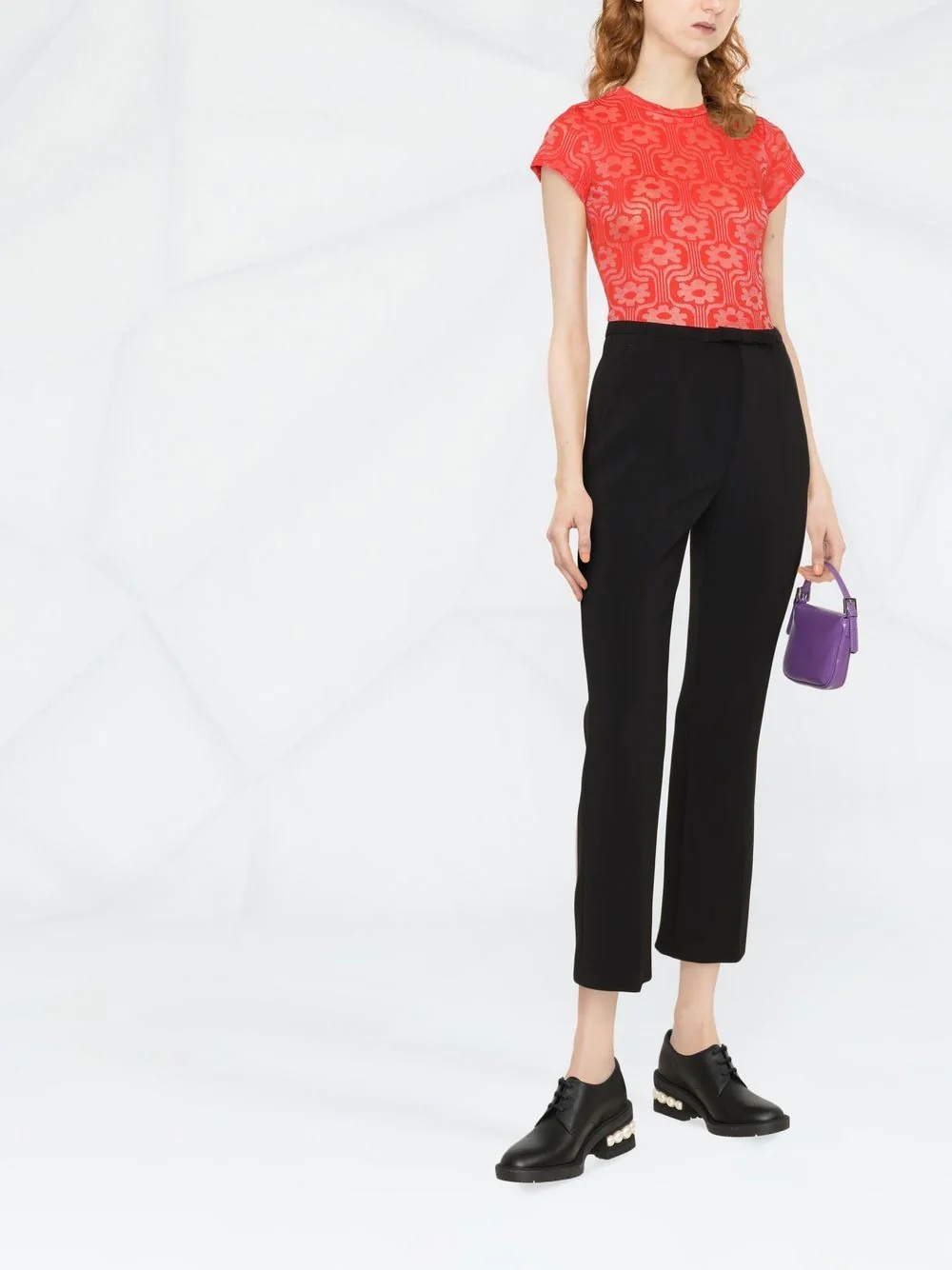 cropped straight-leg trousers - 2