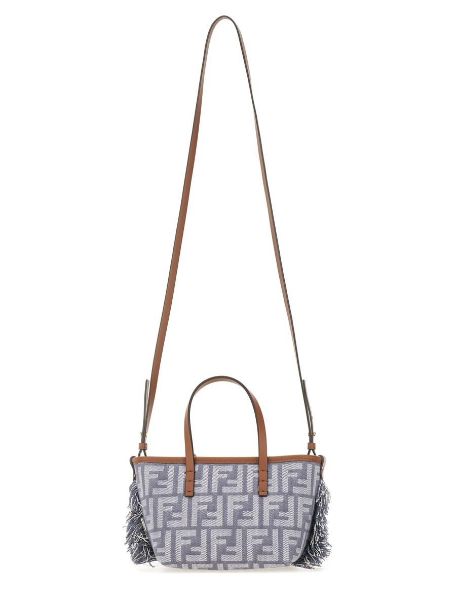 "ROLL" MINI JACQUARD FABRIC "FF" BAG WITH BANGS - 2