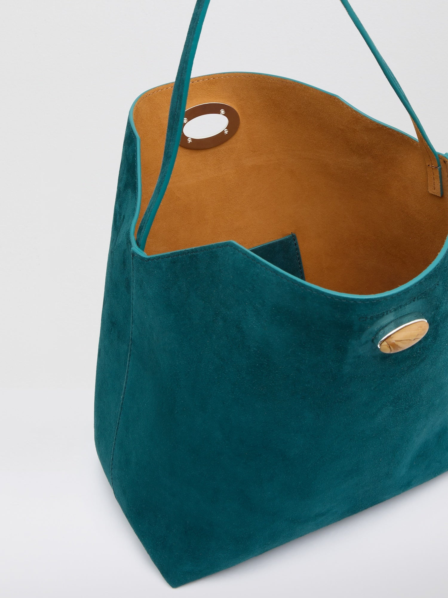 Turnlock Suede Shoulder Bag - 3