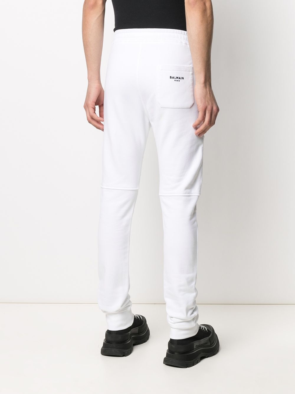 rib-panel skinny track pants - 4