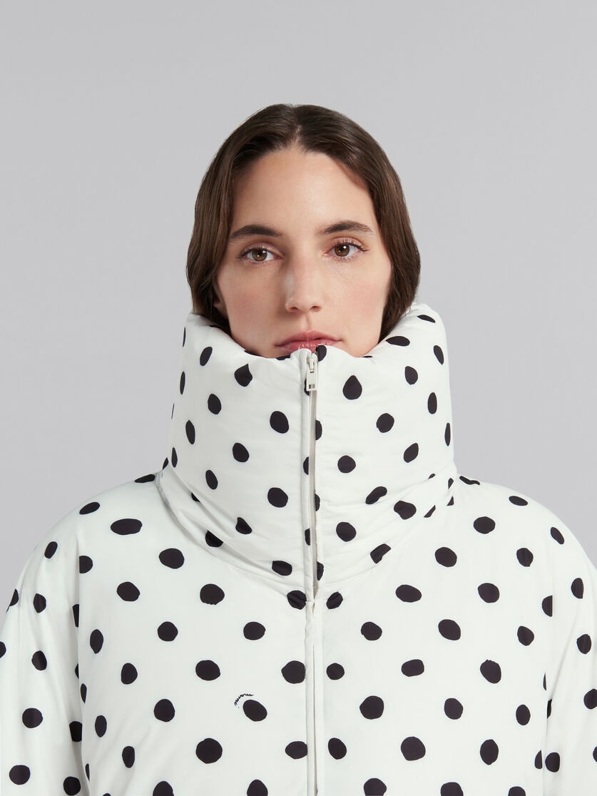 WHITE OVERSIZED DOWN JACKET WITH POLKA DOTS - 4
