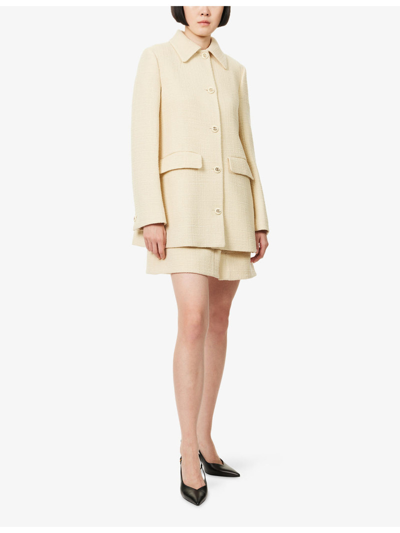 GUCCI Caban Long-Sleeve Textured-Wool Coat outlook