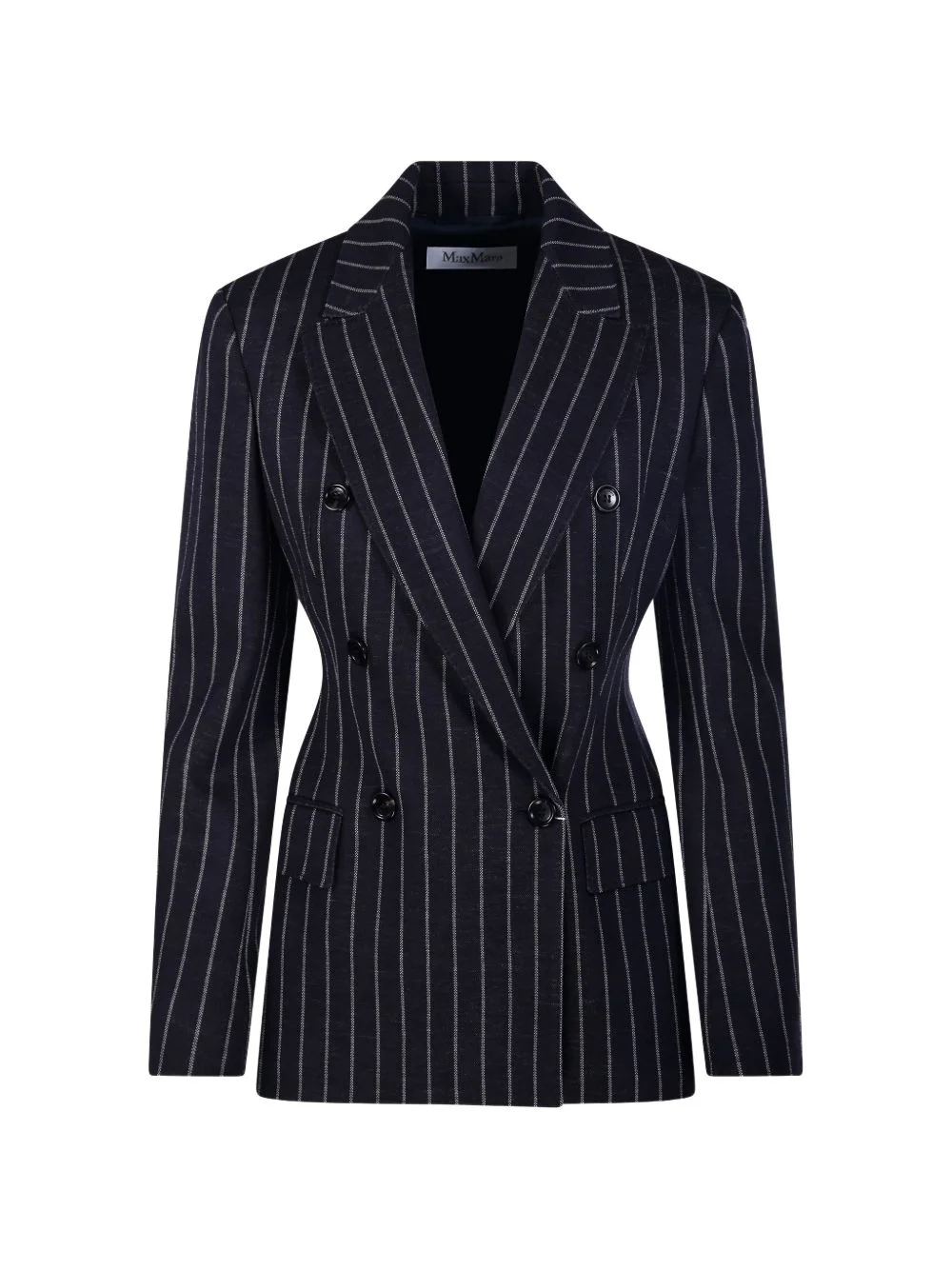 pinstripe double-breasted blazer - 1