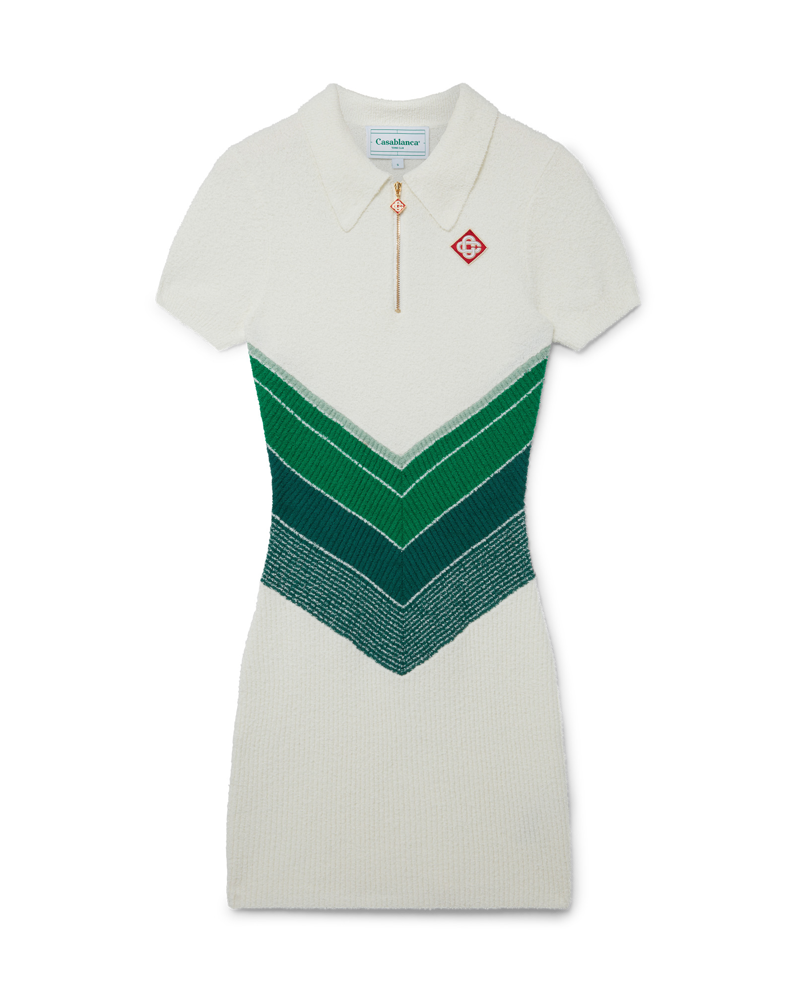Chevron Boucle Polo Dress - 1