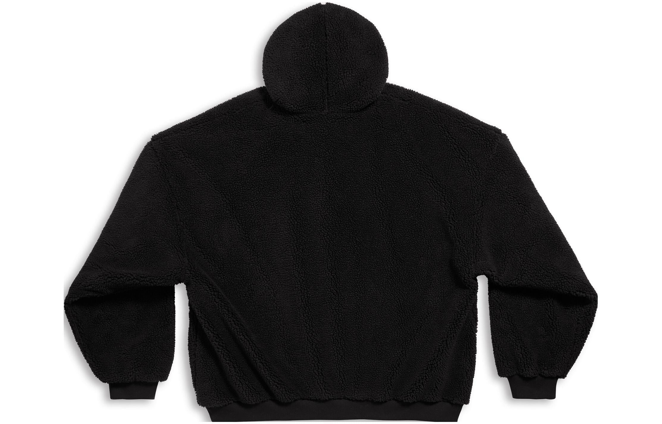 Balenciaga Outerwear Zip-up Hoodie Oversized 'Black' 768694TKQ261000 - 2