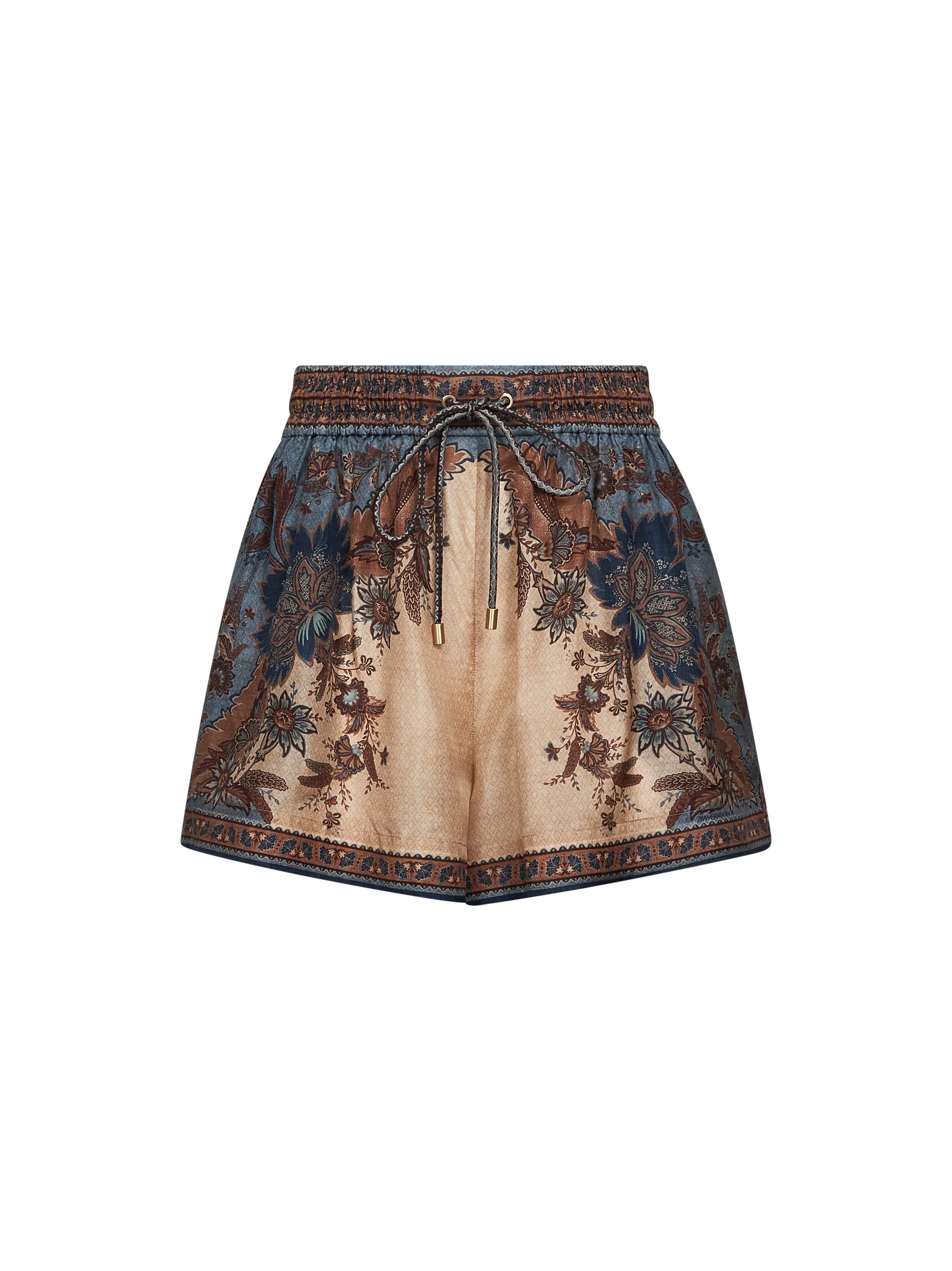Indienne floral habotai silk Ascension shorts - 1
