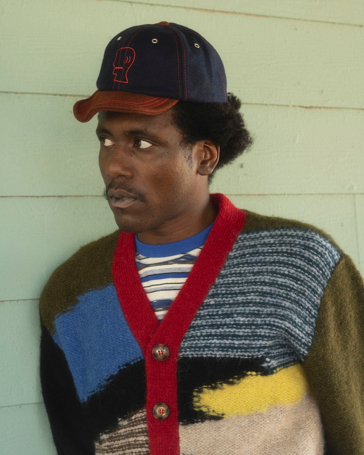 Flannel Wire Brim Hat - Navy - 4