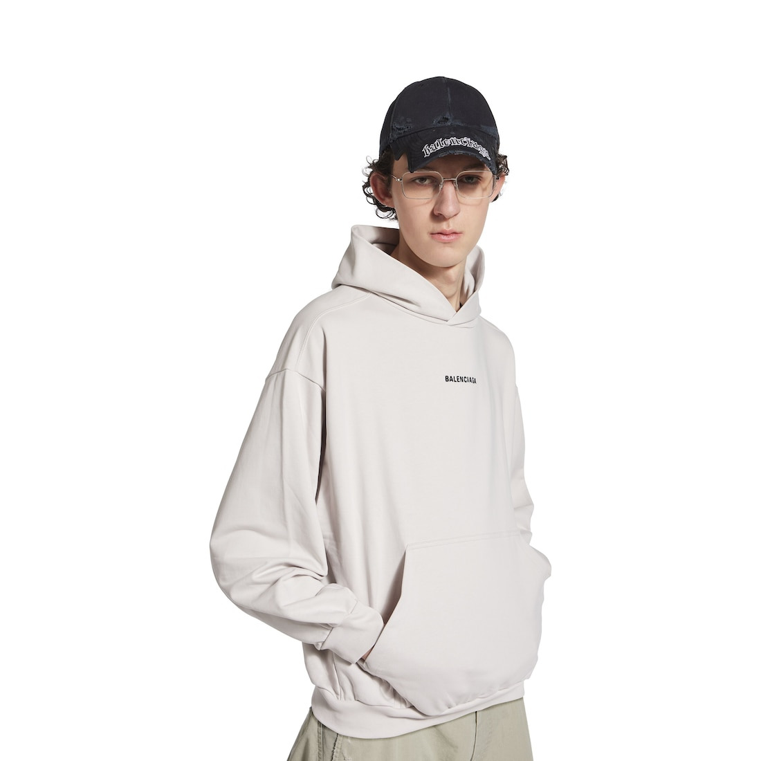 New Balenciaga Back Hoodie Medium Fit in Off White - 7