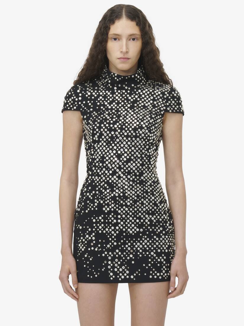 Crystal Embroidered Mini Dress - 5