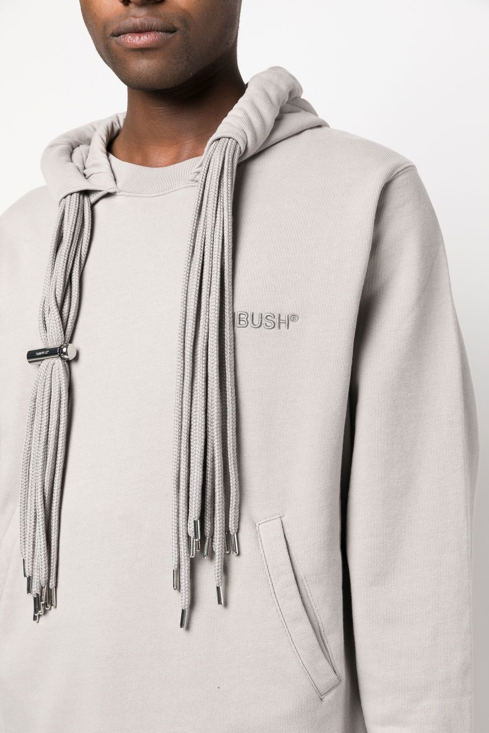 multicord-drawstring cotton hoodie - 6