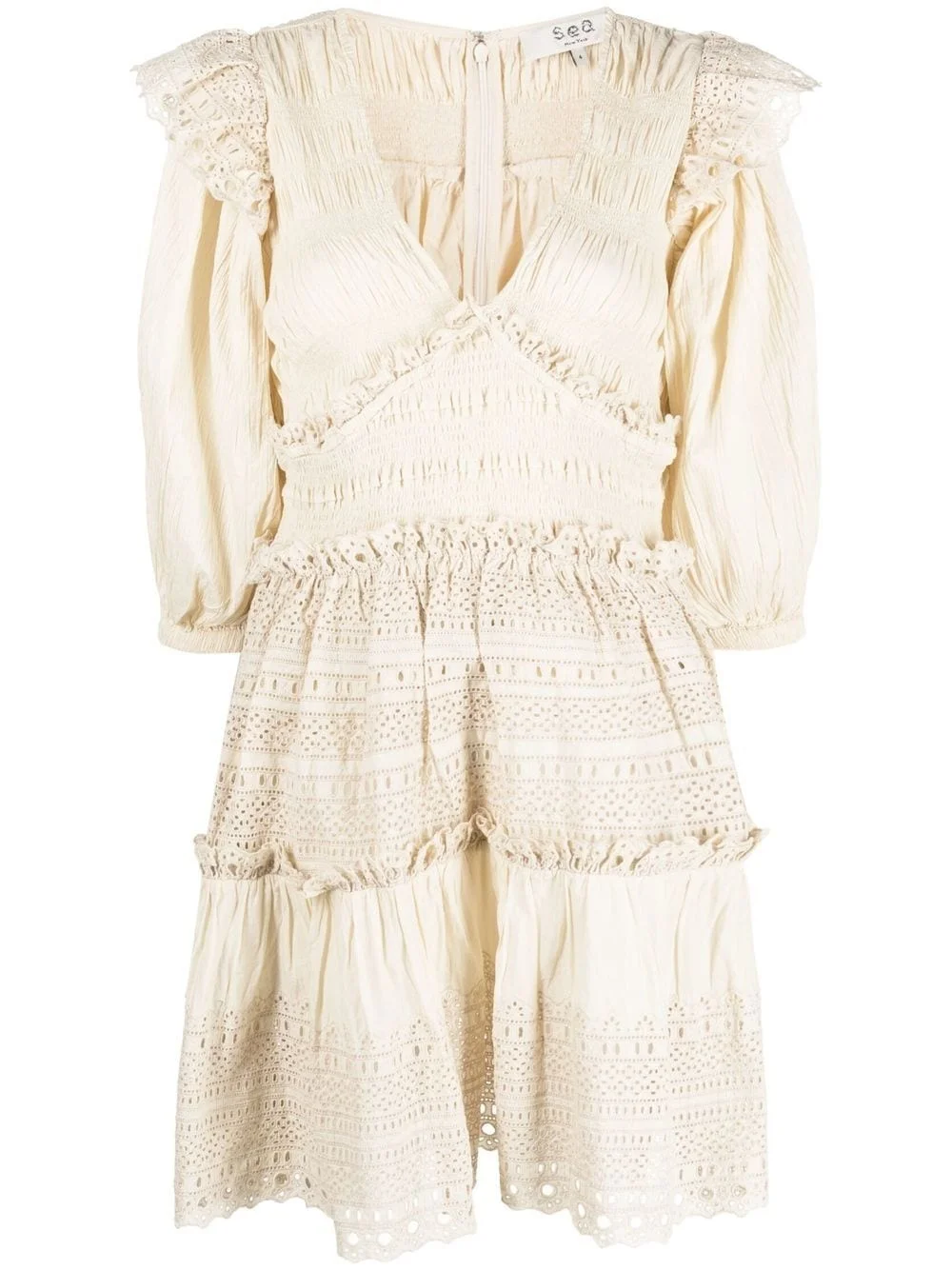 puff-sleeves dress - 1