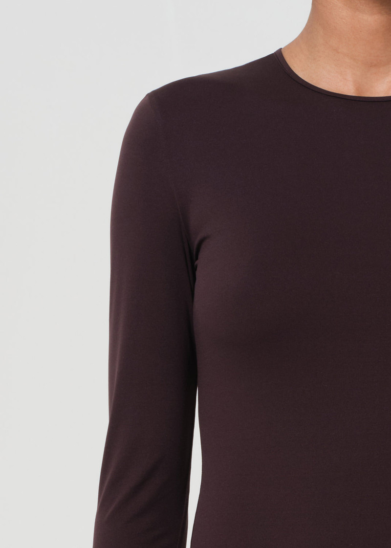 AURA LONG SLEEVE BODYSUIT IN CHOCOLATE 6