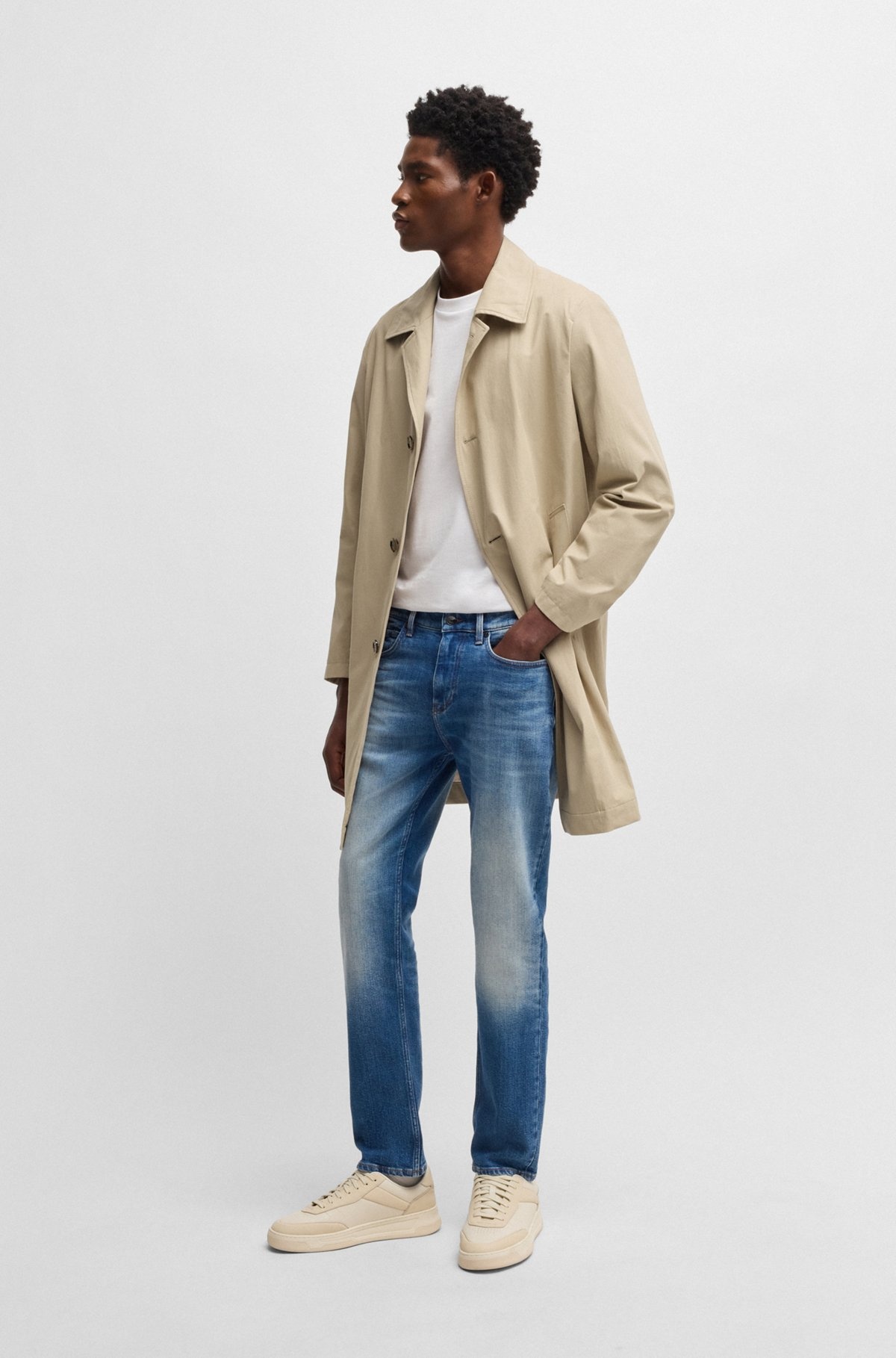 CLASSIC-FIT COAT IN COTTON - 4