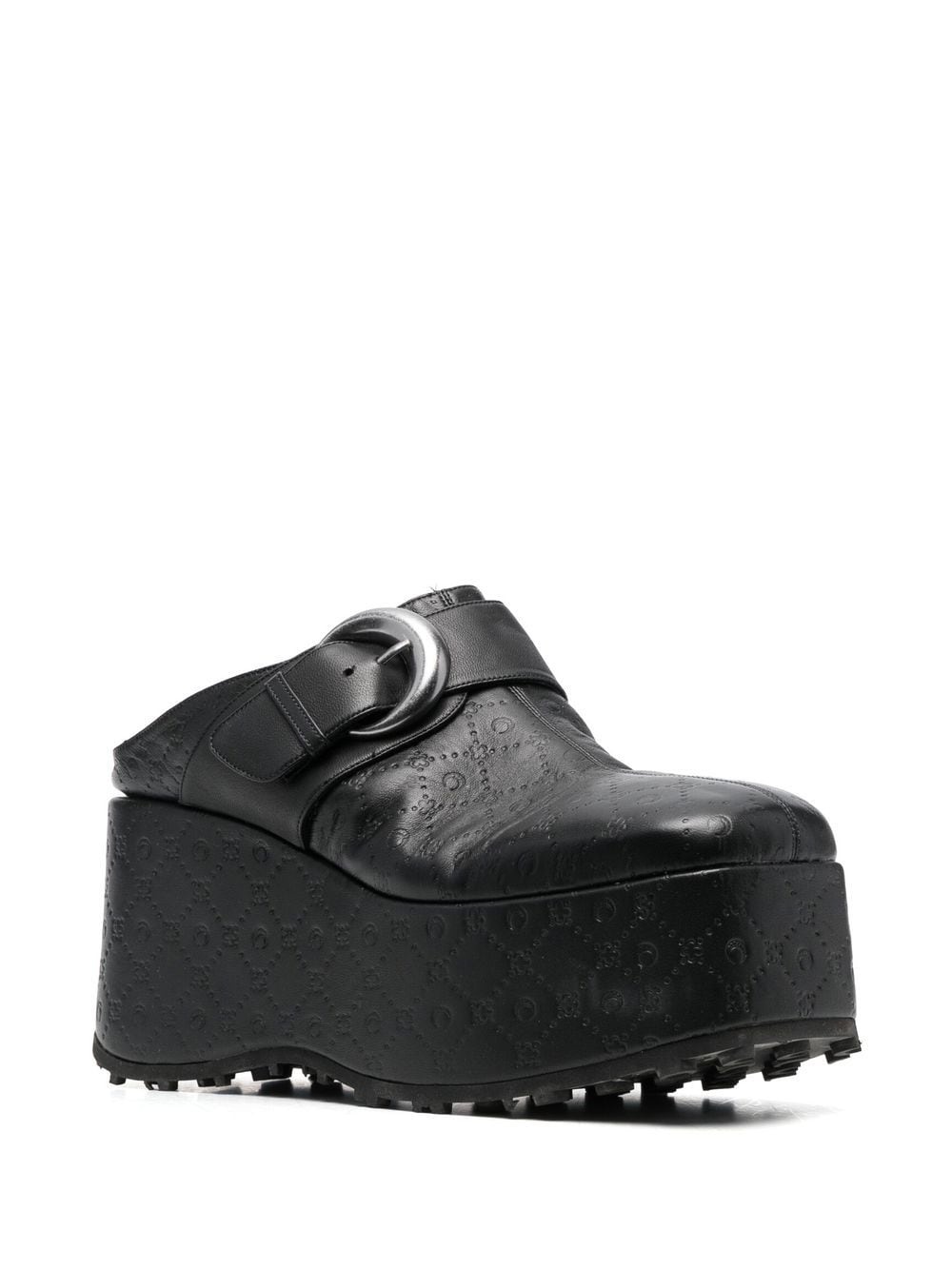 Moonogram 86mm heel leather clogs - 2