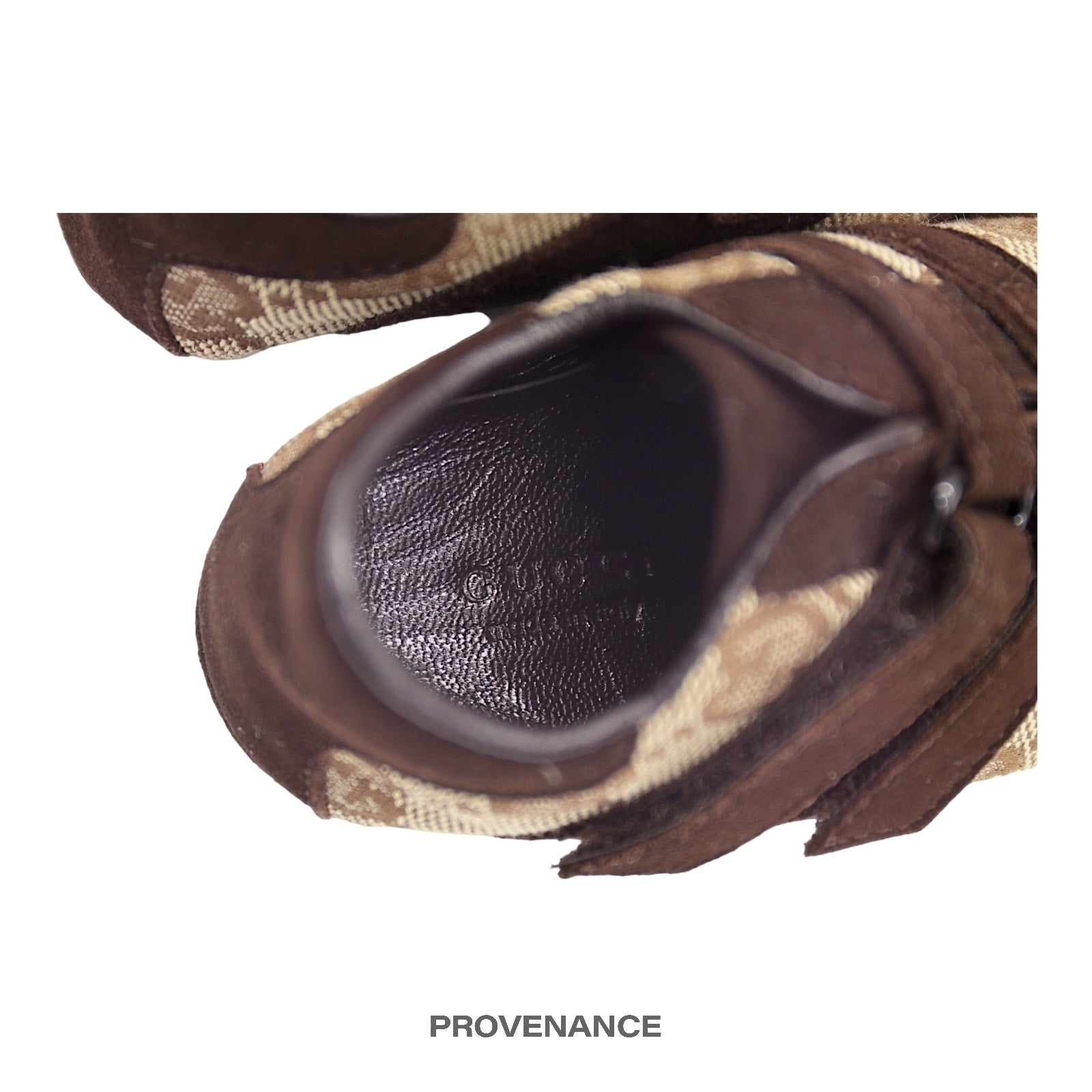 Gucci GG Canvas Suede Velcro Runner Infant - Brown - 9