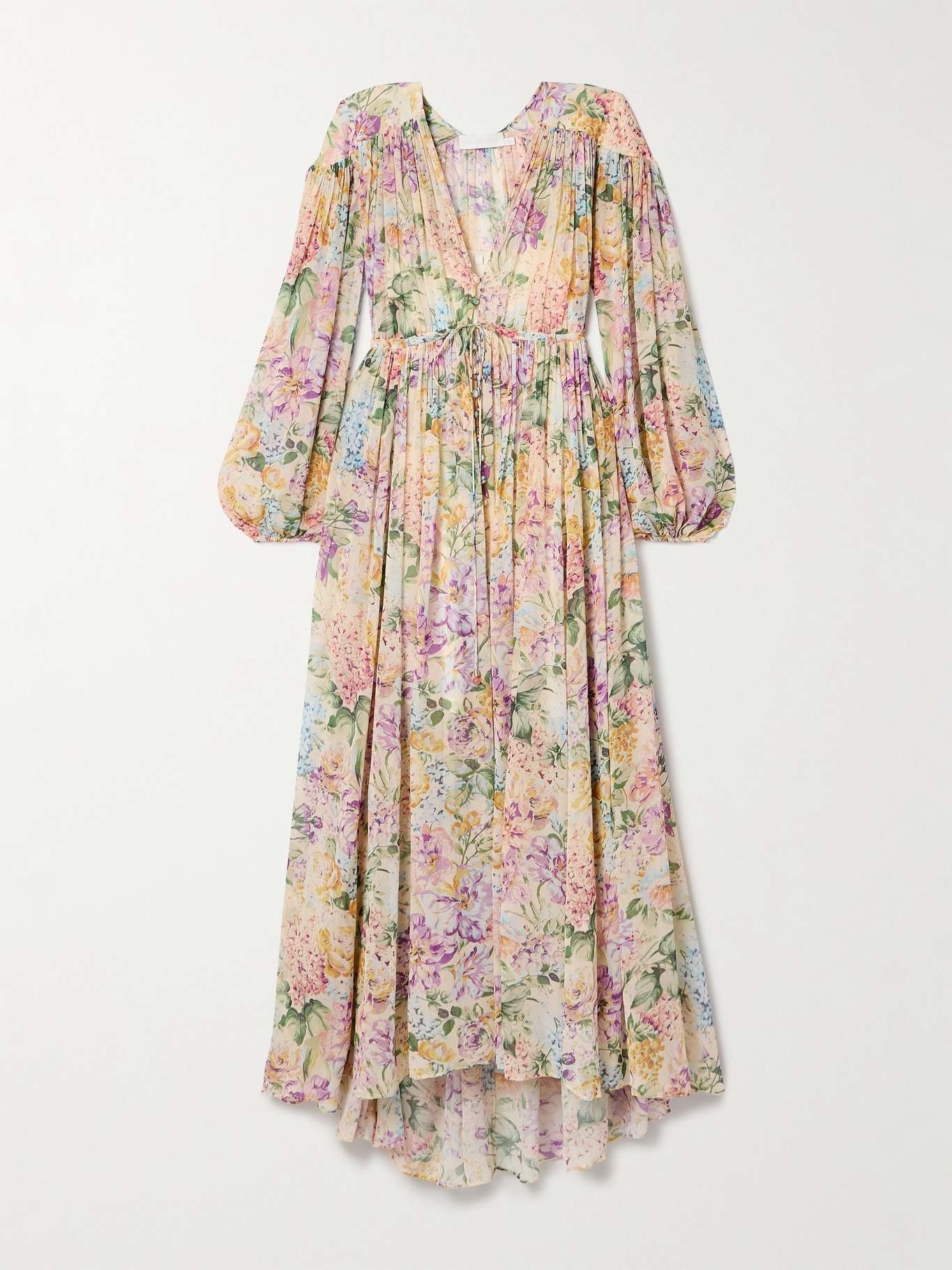 Halliday gathered floral-print silk-crepe maxi dress - 1