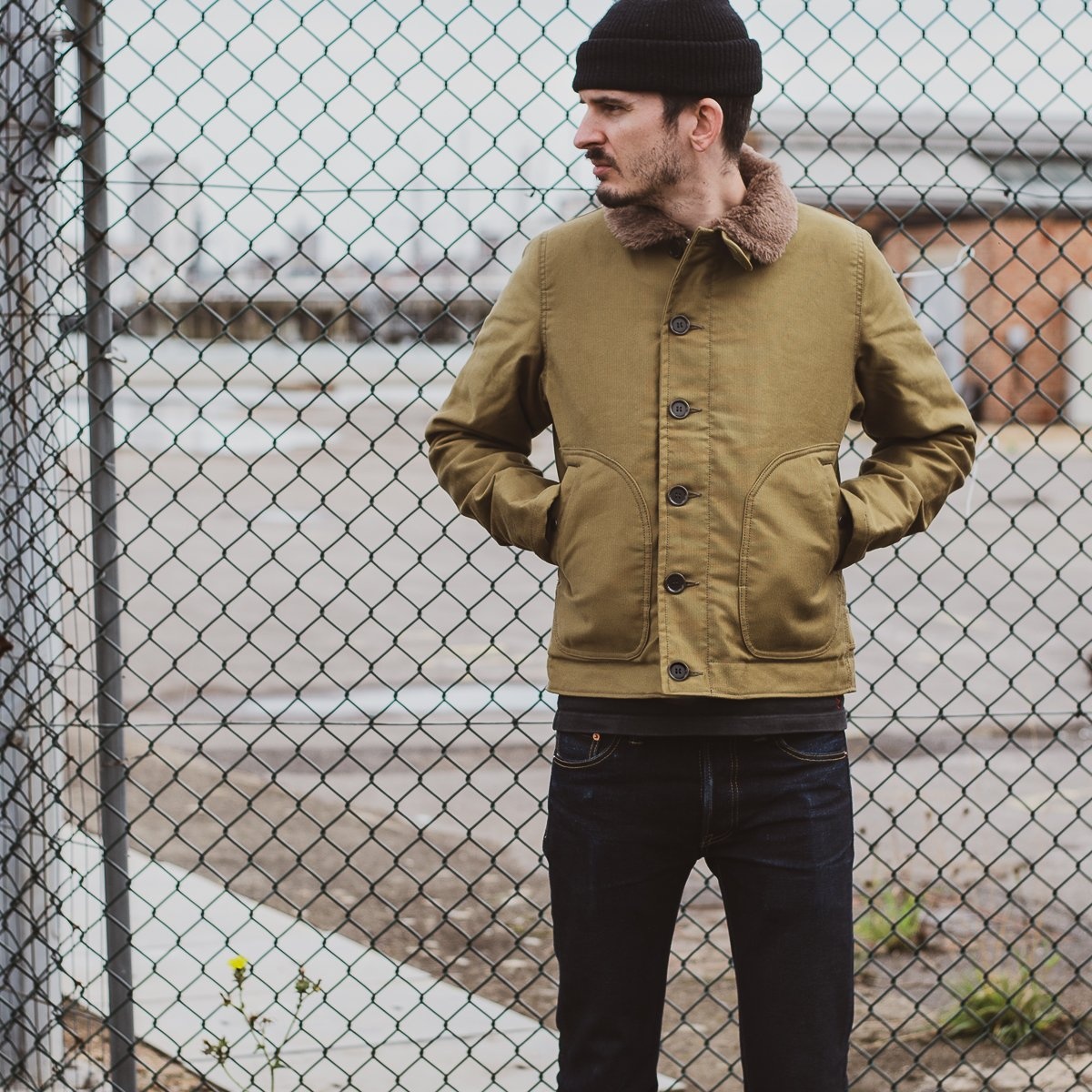 IHM-29-KHA Alpaca Lined Whipcord N1 Deck Jacket - Khaki - 4