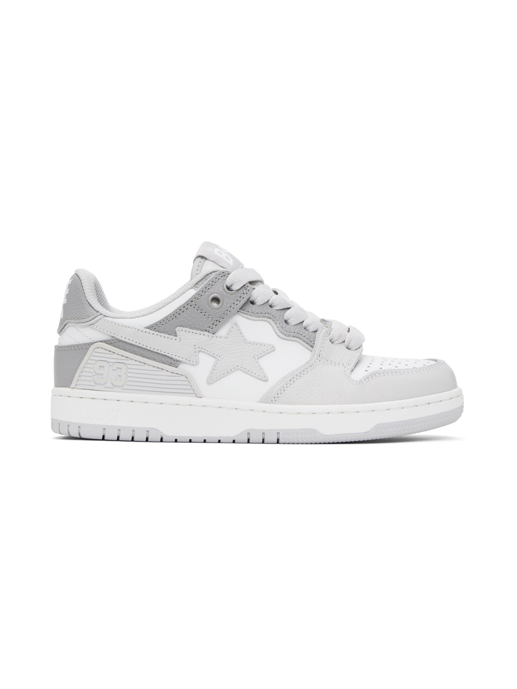 White & Gray Sk8 Sta #5 Sneakers - 1