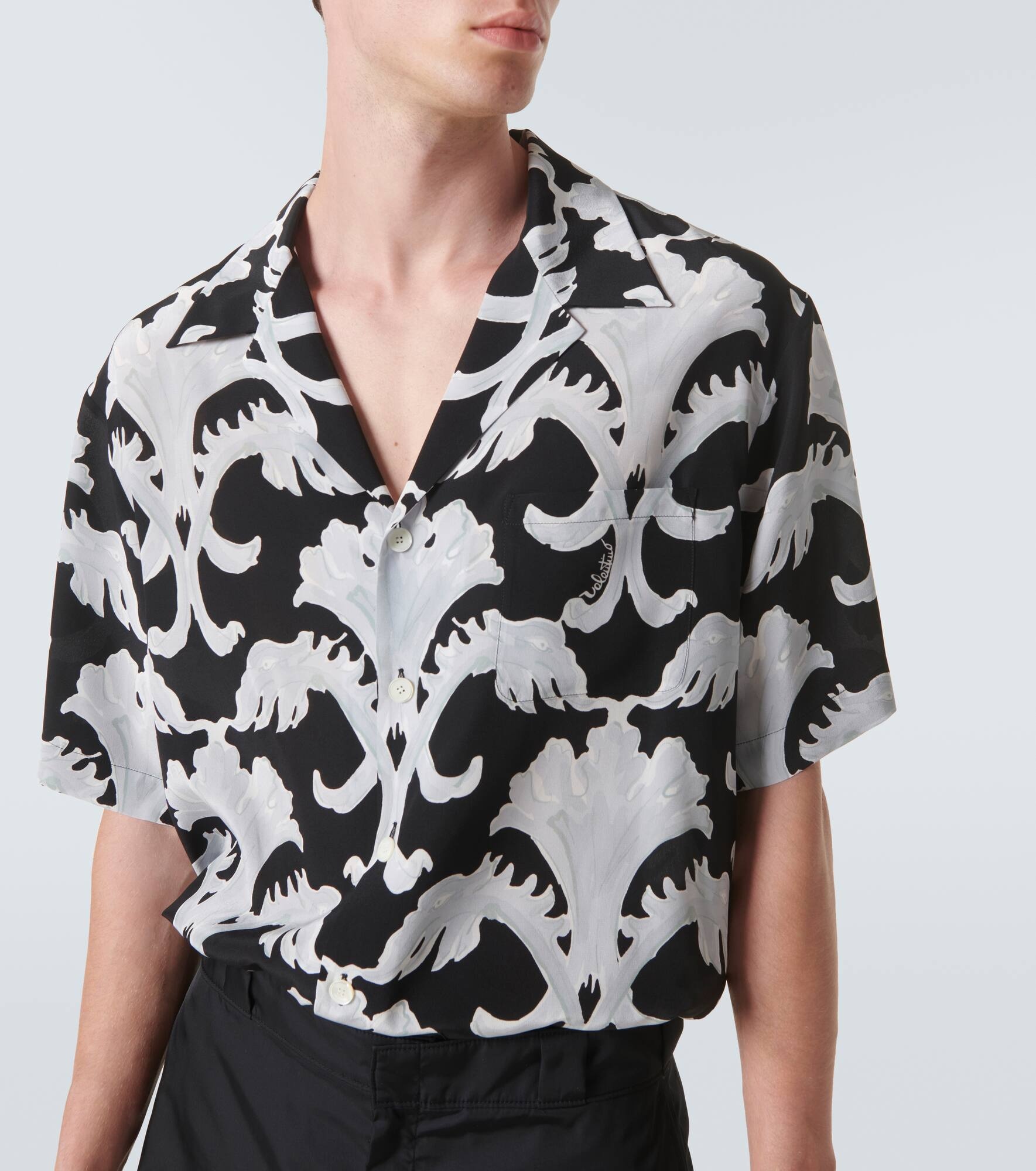 Printed silk bowling shirt - 5