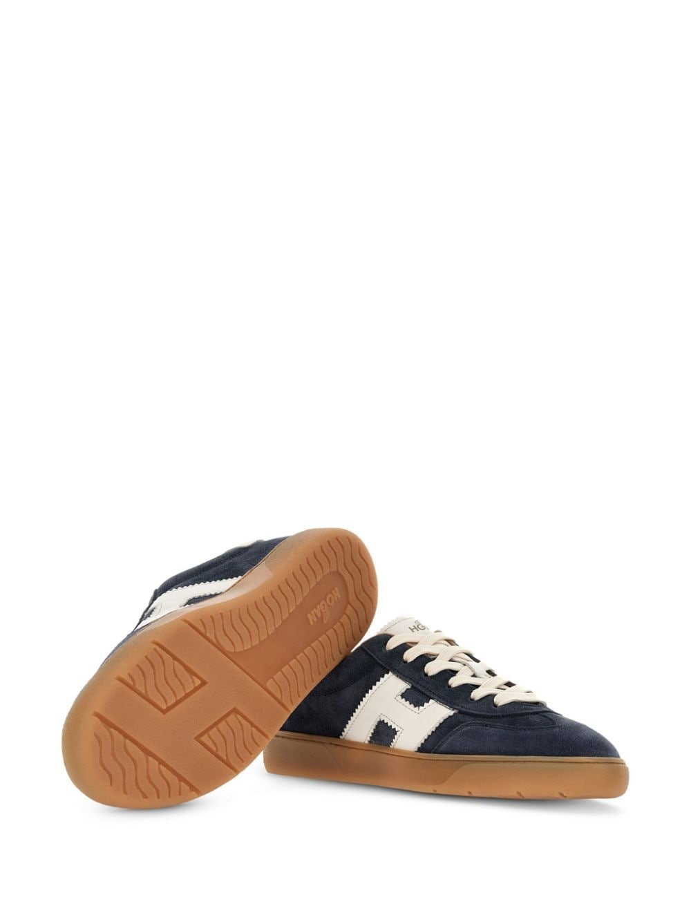logo-patch leather sneakers - 6