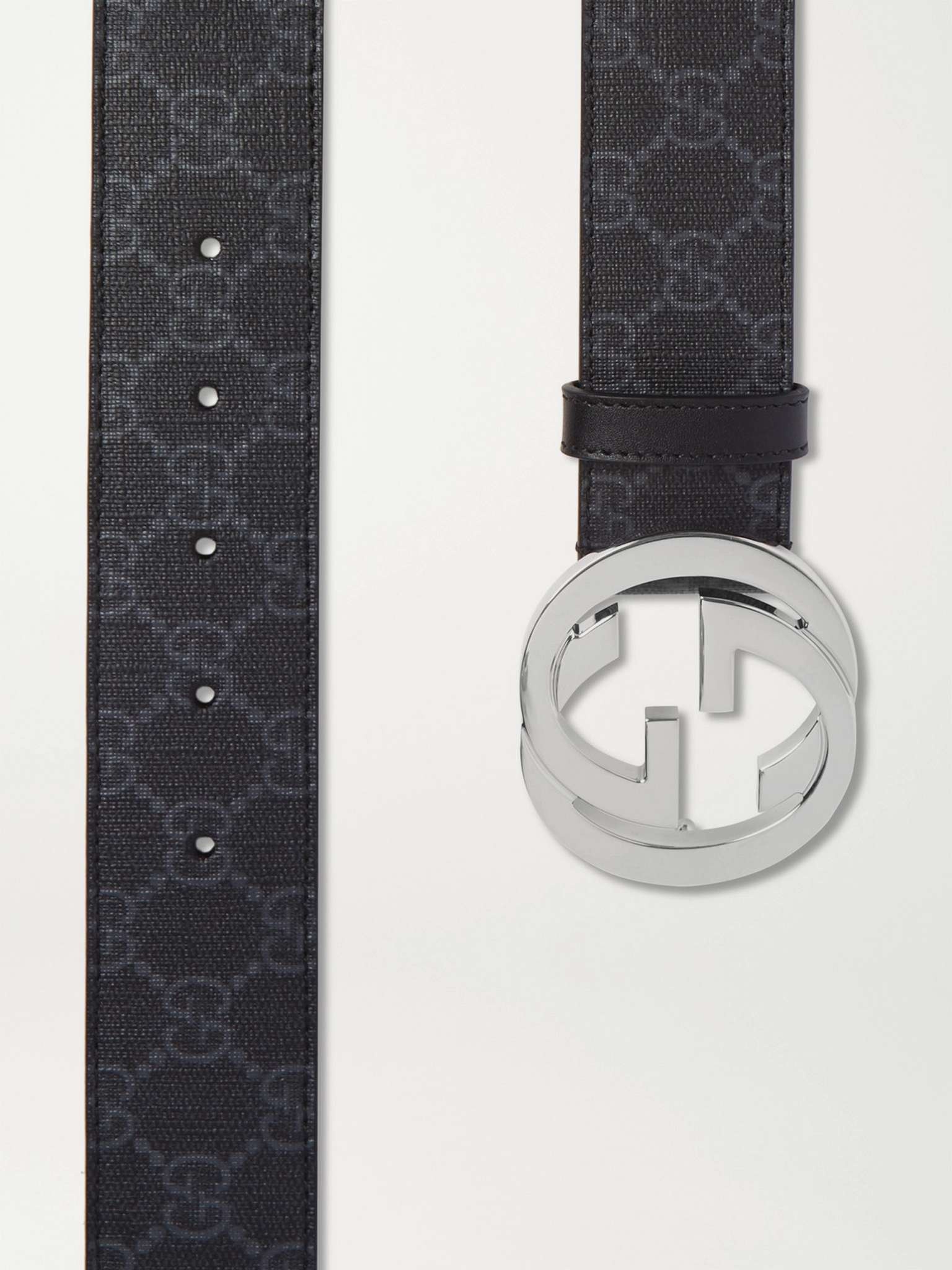 4cm Monogrammed Coated-Canvas Belt - 3