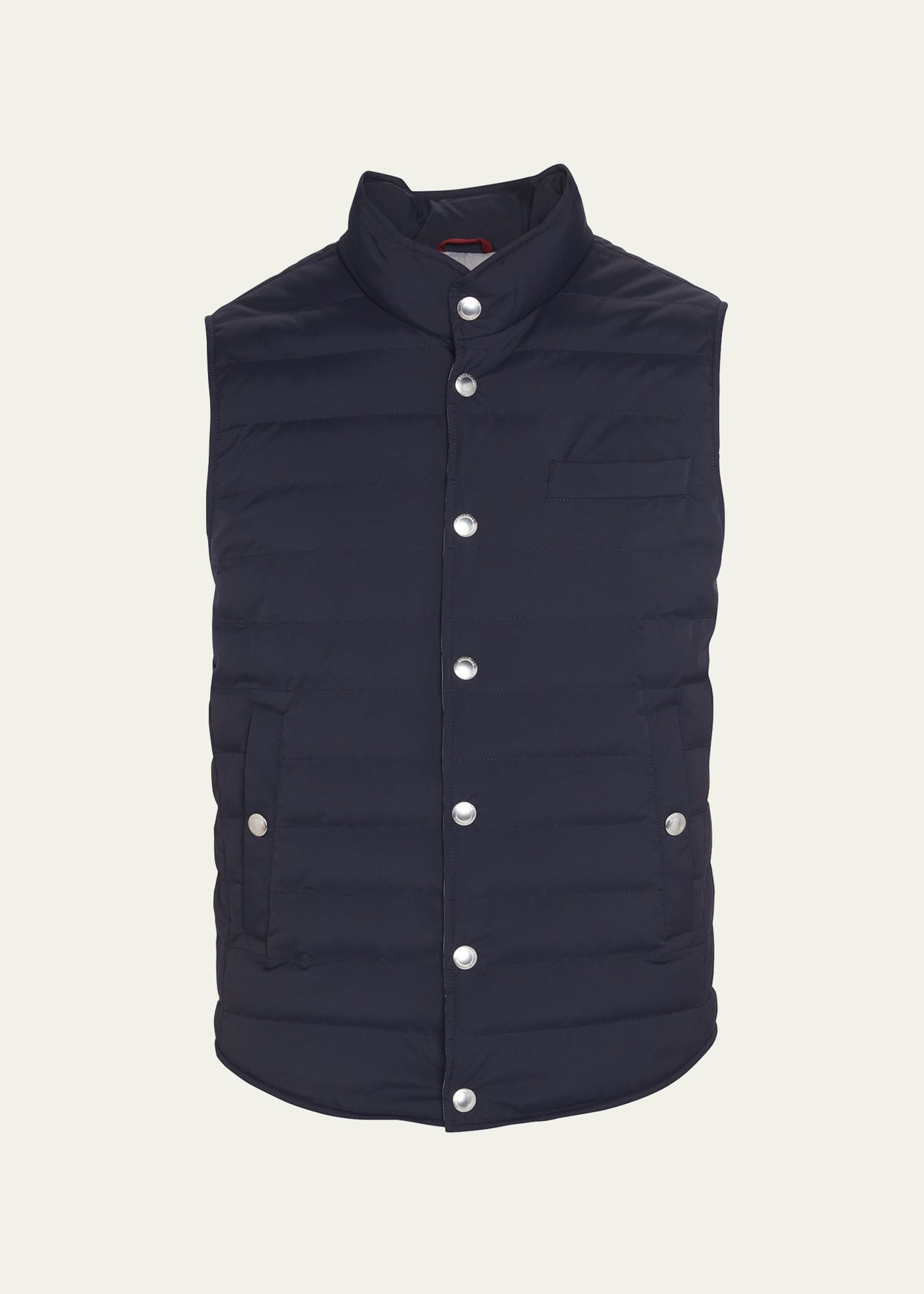 Men's Snap-Front Quilted Down Vest - 1