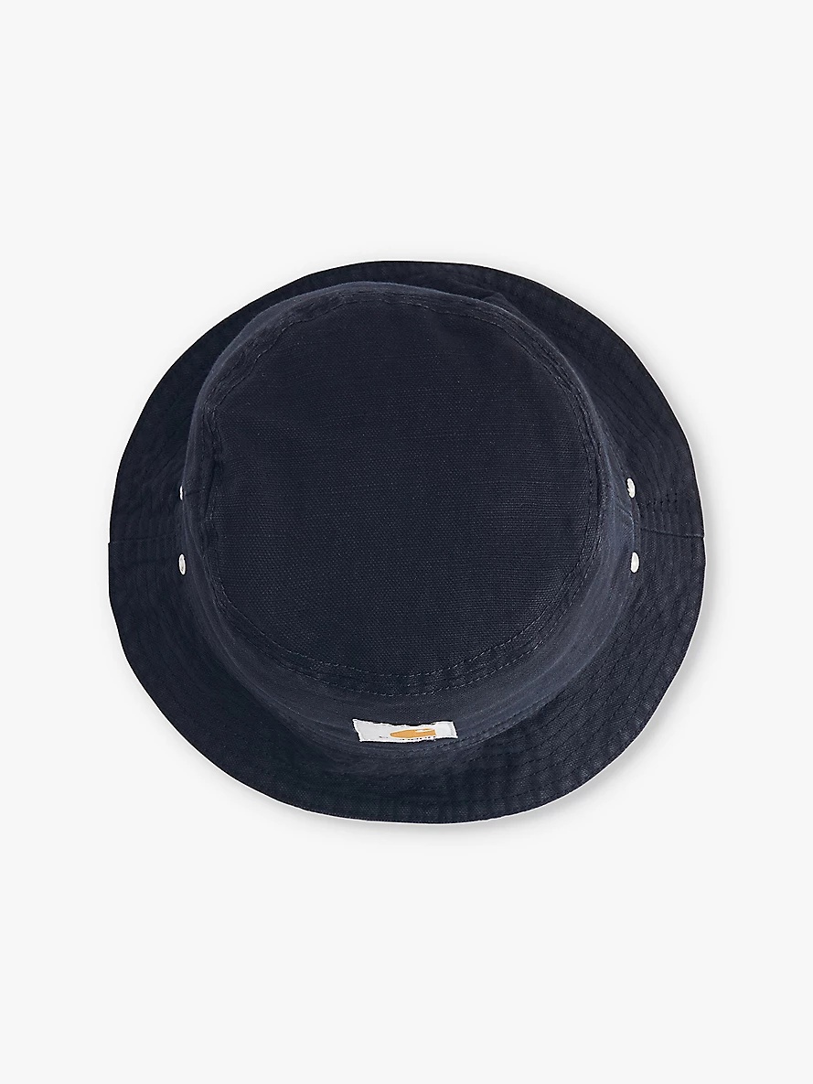 Walter logo-patch cotton and linen-blend bucket hat - 4