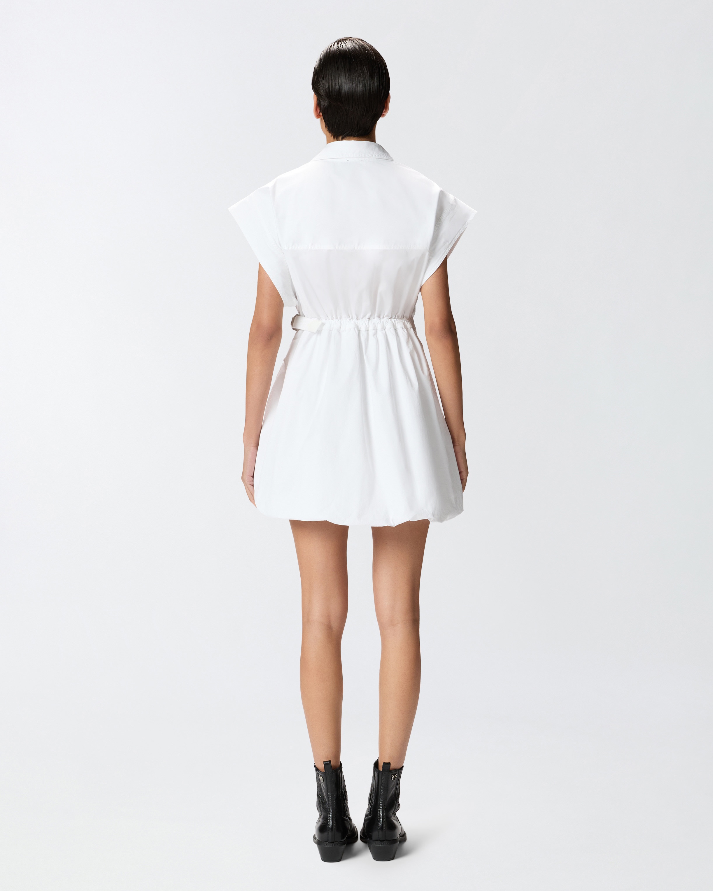 SHORT SHIRT DRESS WITH CRISSCROSS - 4