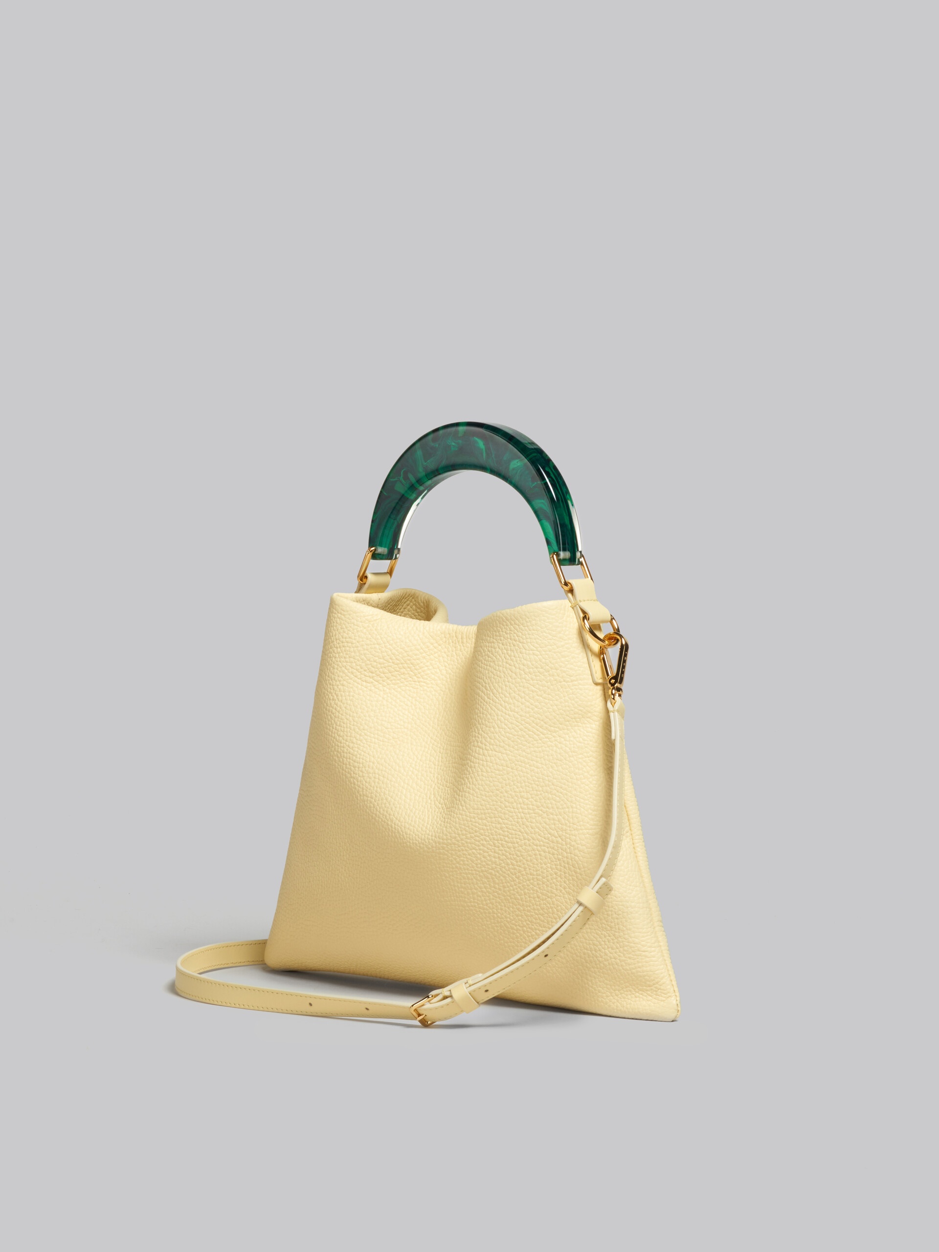 VENICE SMALL BAG IN LIGHT YELLOW LEATHER - 3