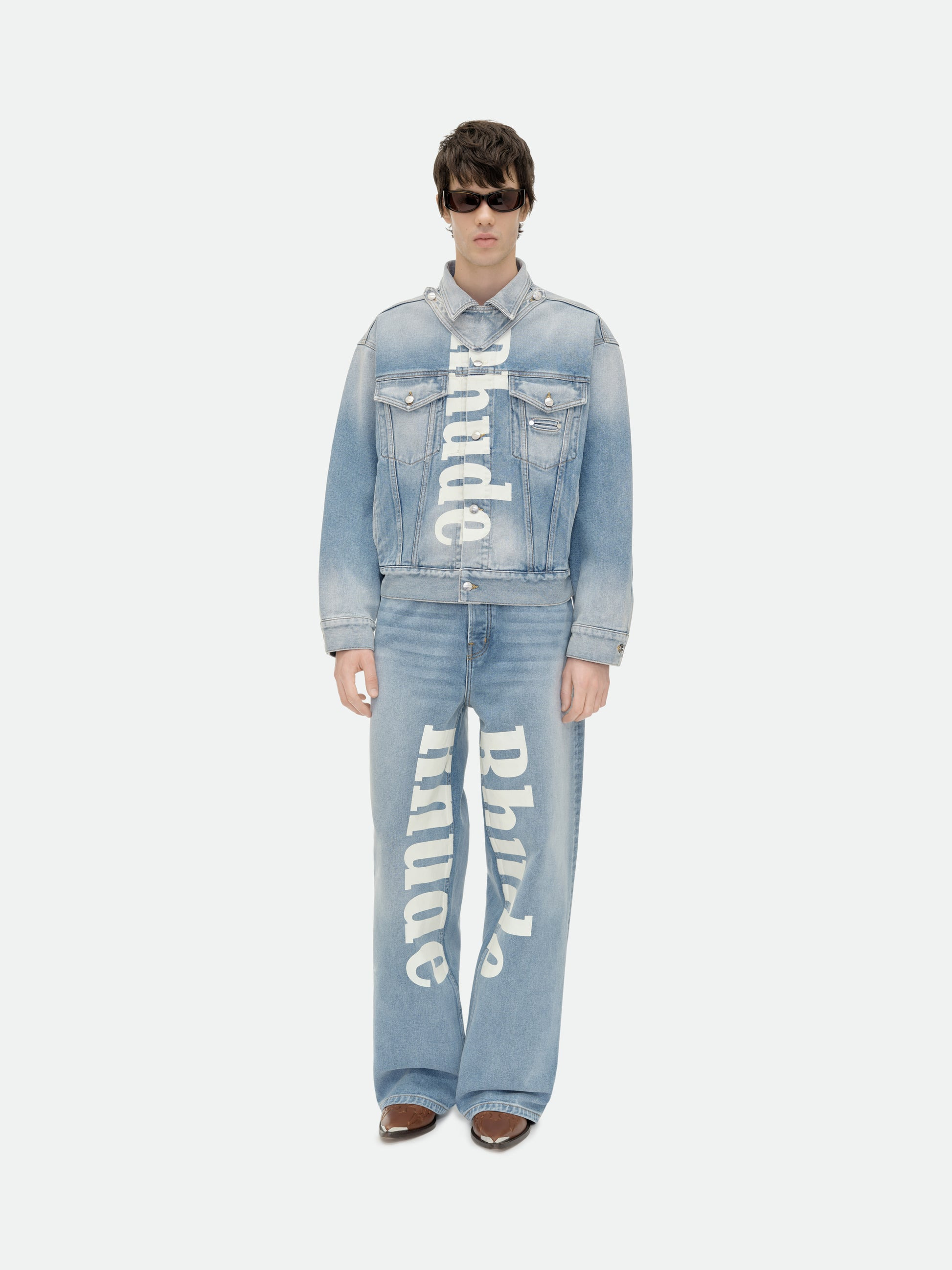 "PACK" LOGO WIDE LEG DENIM - 8