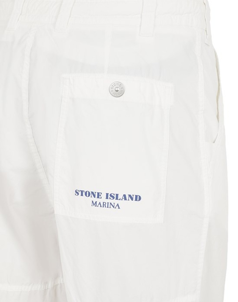 314X3 PLATED COTTON CANVAS_STONE ISLAND MARINA WHITE 5