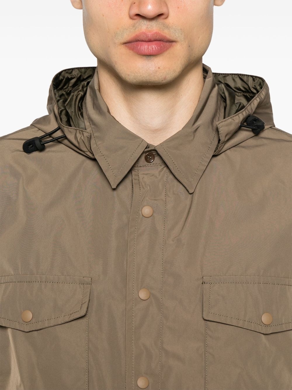 detachable-hood shirt jacket - 5