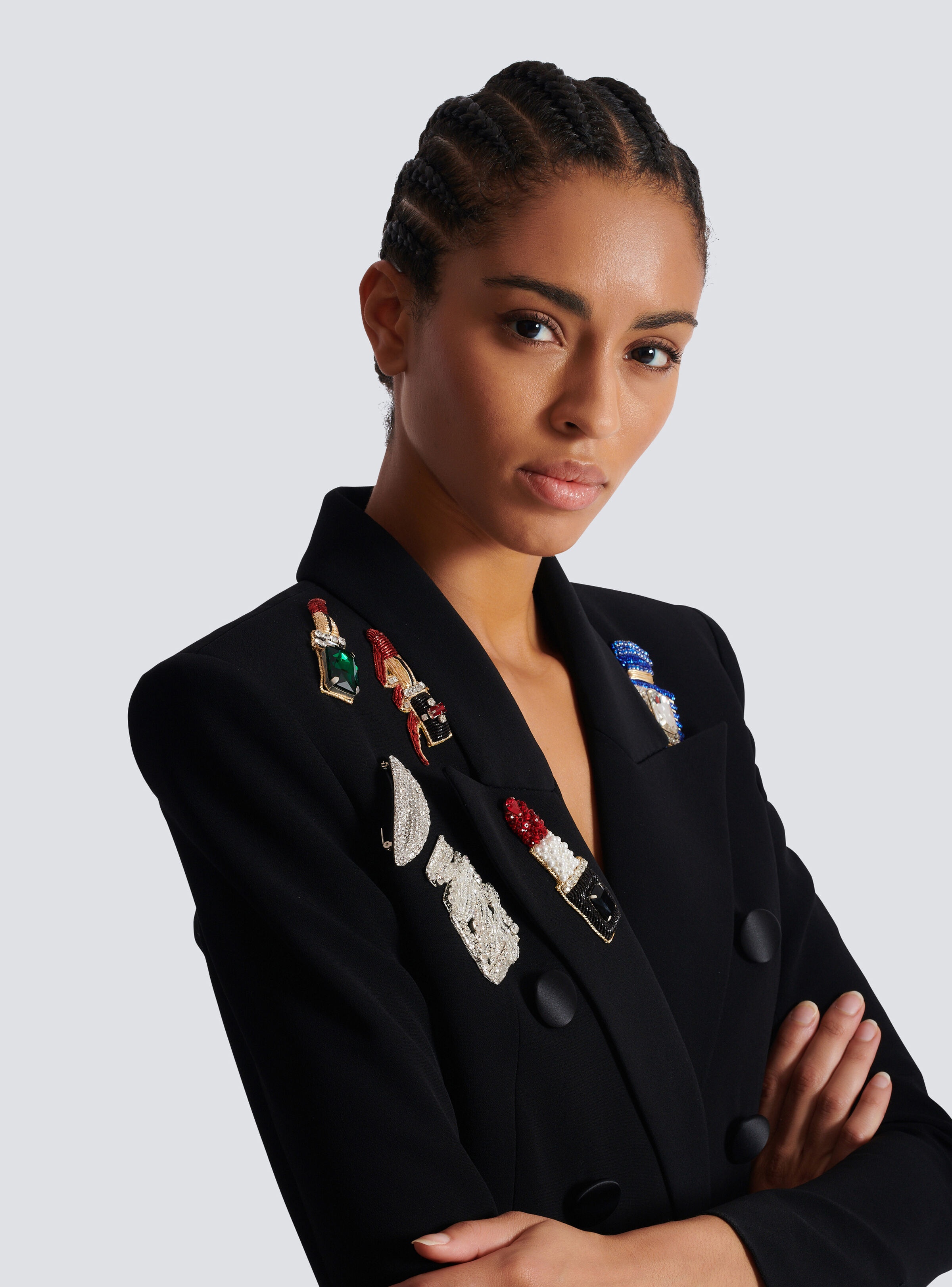 Fitted 6-button jacket with patches - 7