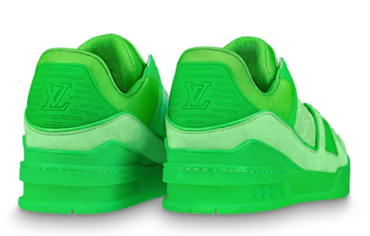 LOUIS VUITTON x Virgin Abloh Trainer Sneakers 'Neon Green with Monogram Fabric' 1A8KD8 - 4