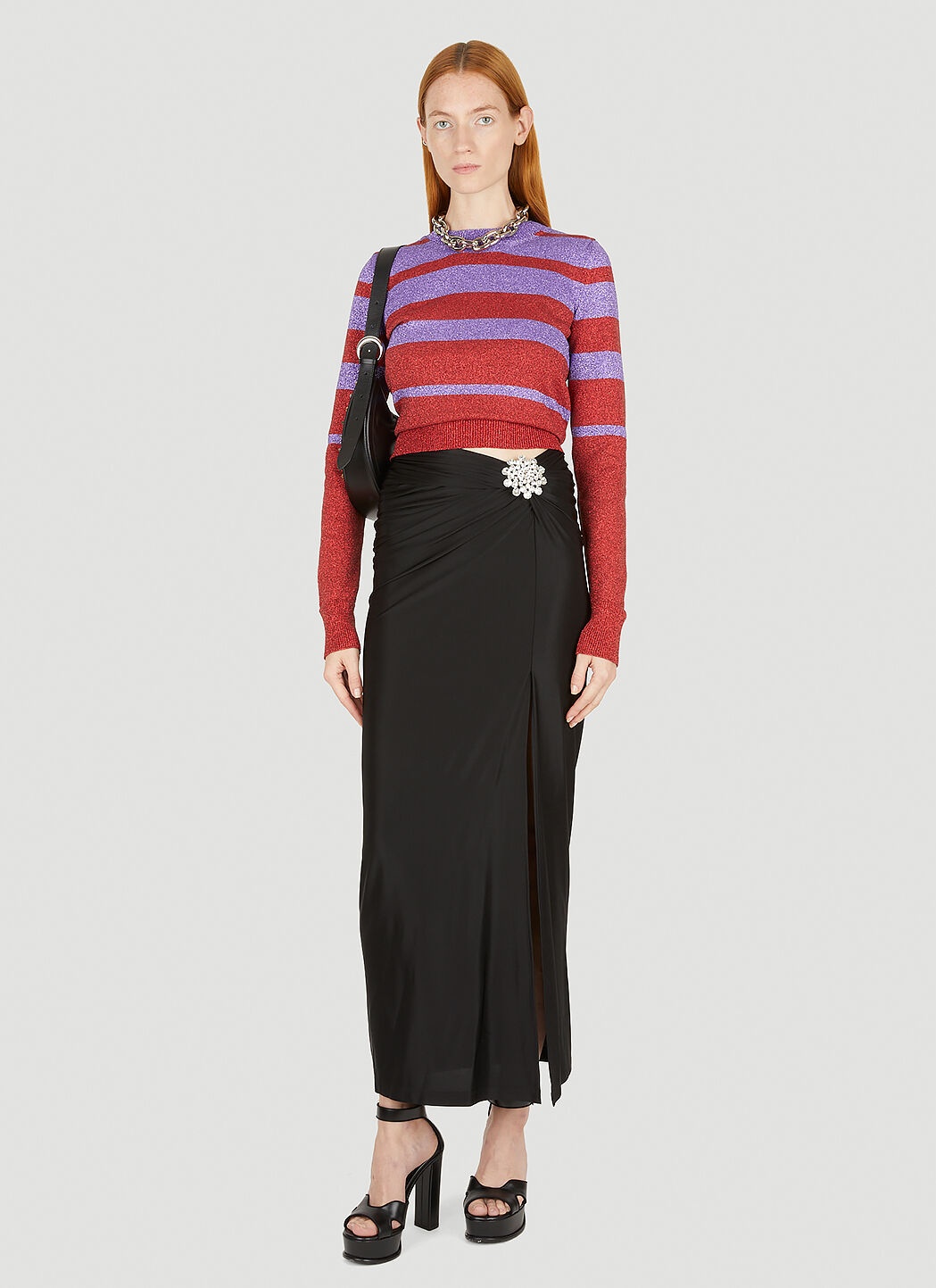 Metallic Striped Sweater - 2