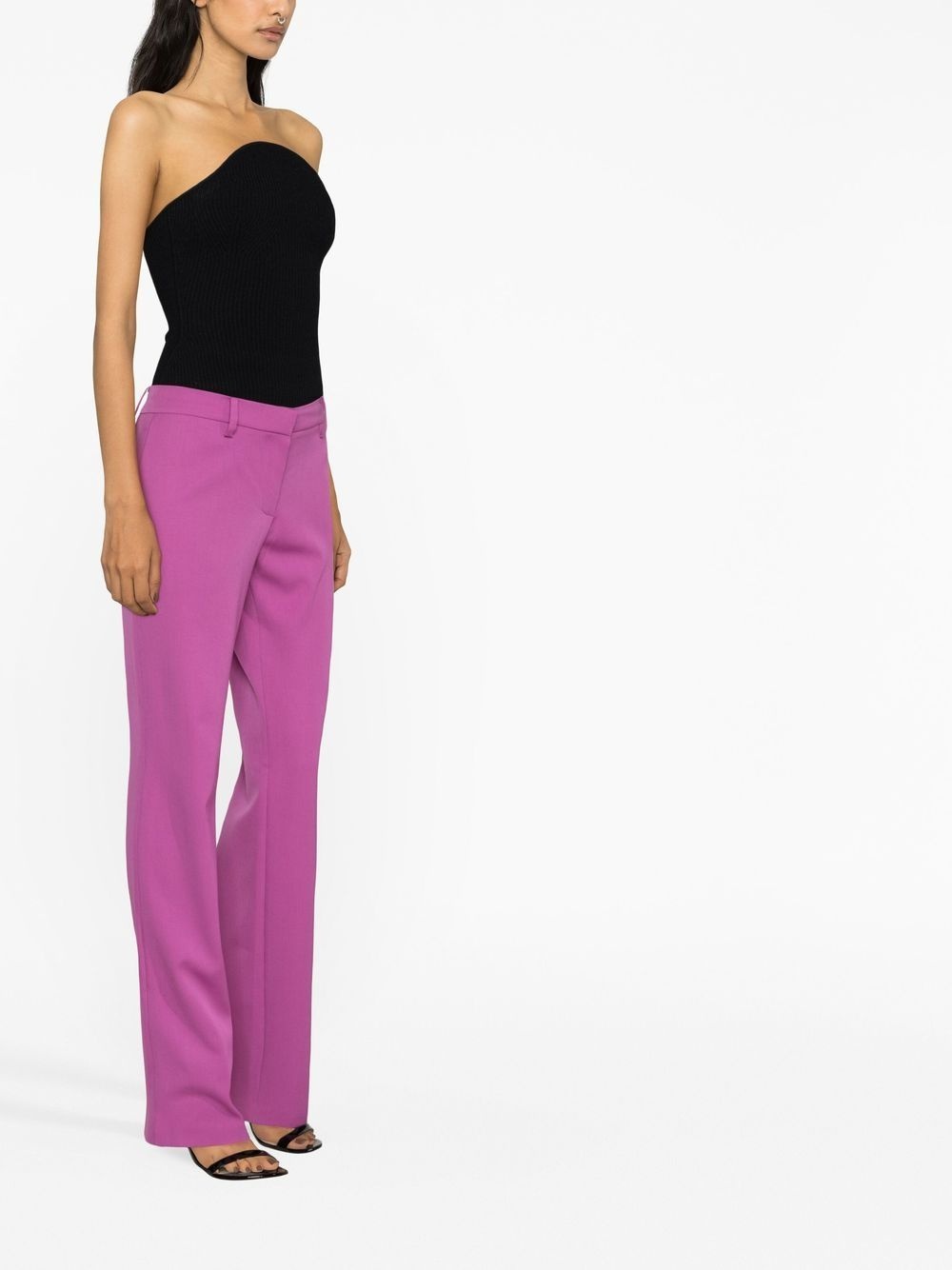 straight-leg wool trousers - 3