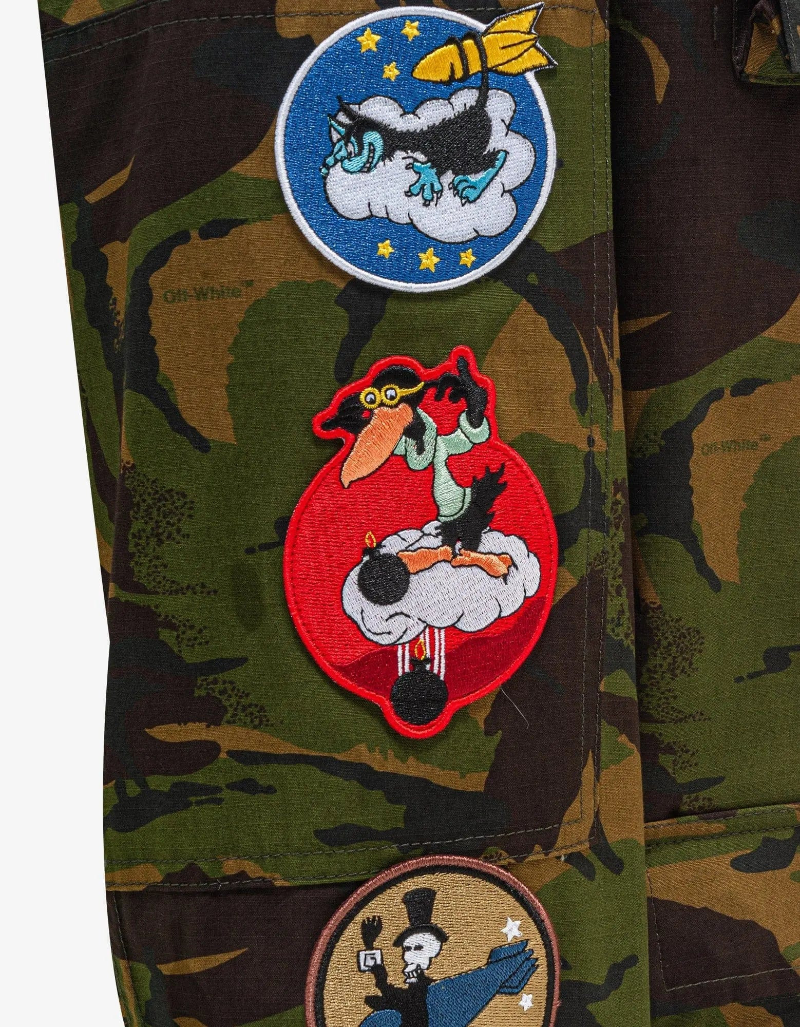 Off-White Green Camouflage Patch Field Jacket - 9
