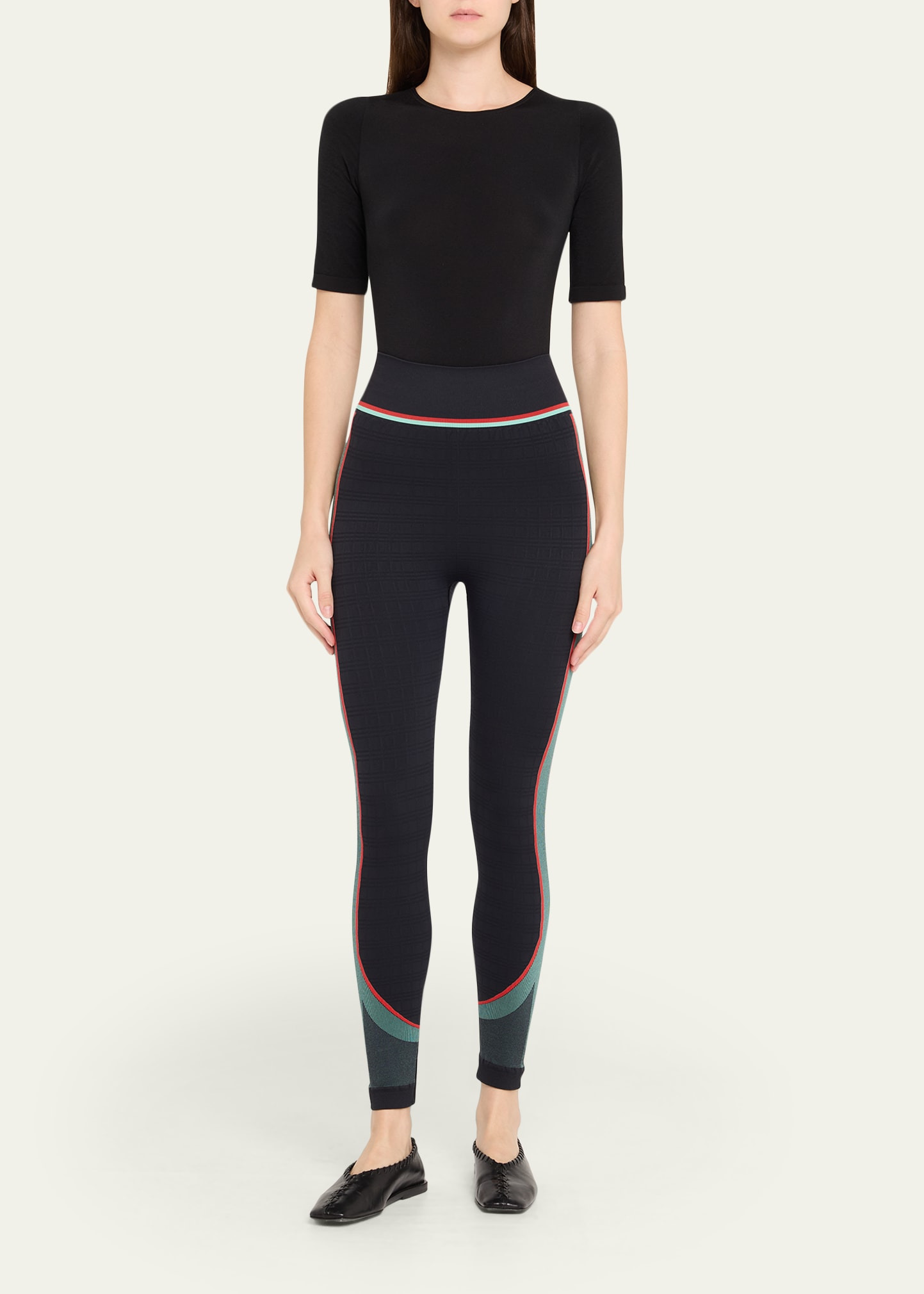 Check Jacquard Seamless Leggings - 2