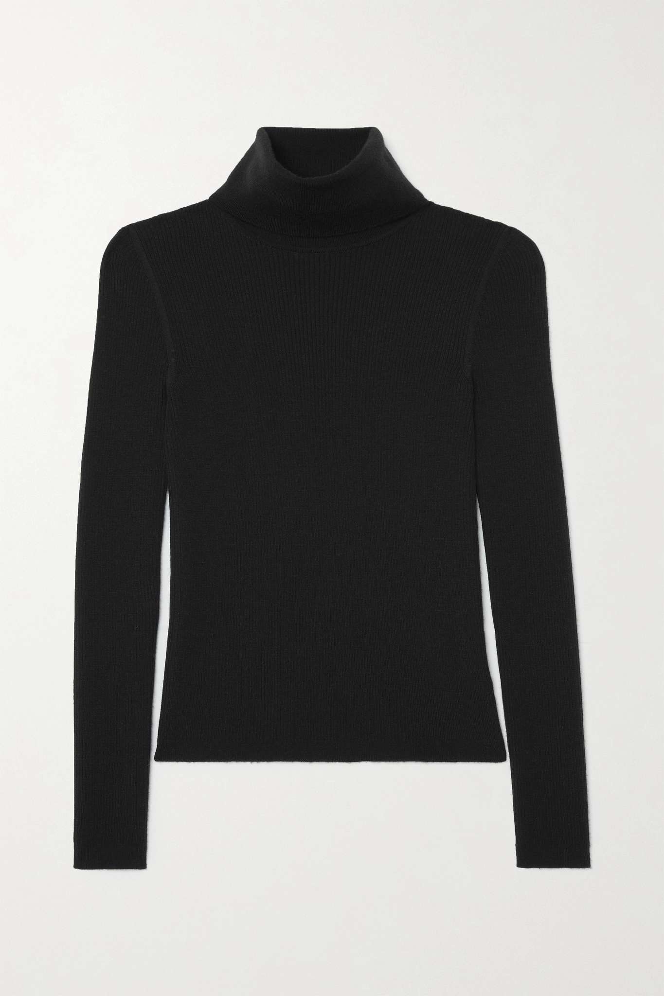 Ribbed wool, cashmere and silk-blend turtleneck sweater - 1