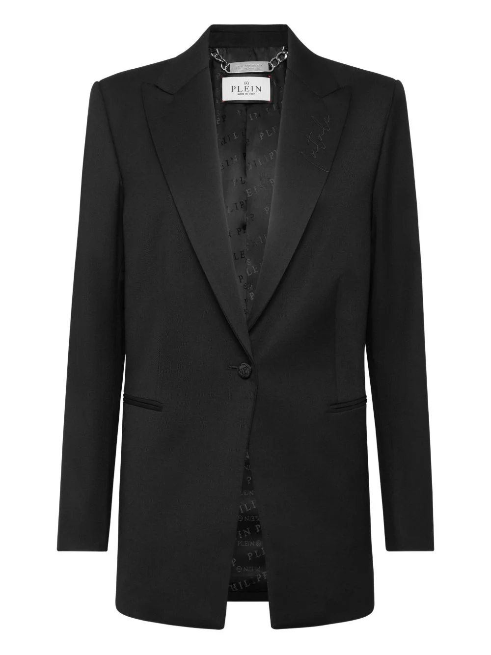embroidered single-breasted blazer - 1