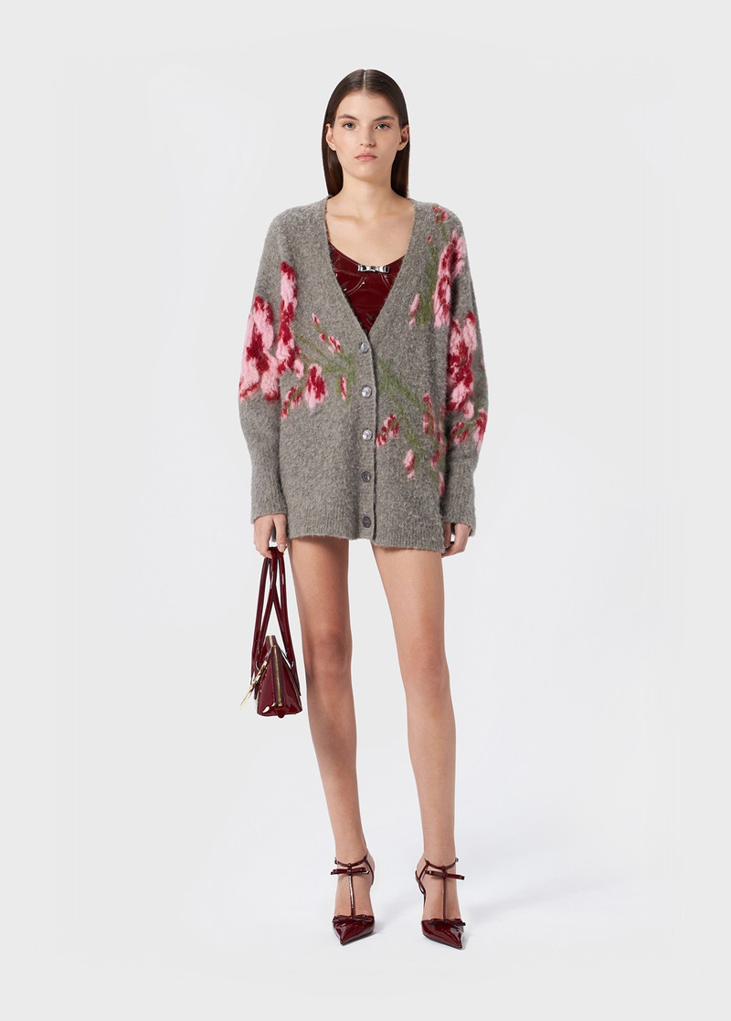 Blumarine CARDIGAN WITH JACQUARD ROSES outlook
