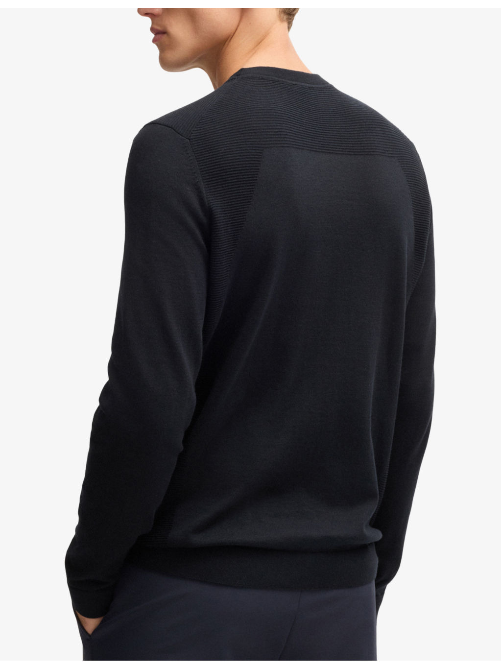 Crewneck Long-Sleeve Stretch-Cotton T-Shirt - 4