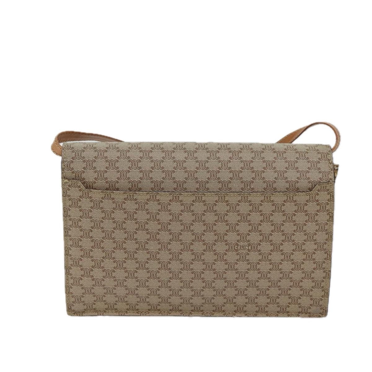 CELINE Macadam Canvas Shoulder Bag Coated Canvas Beige - 2