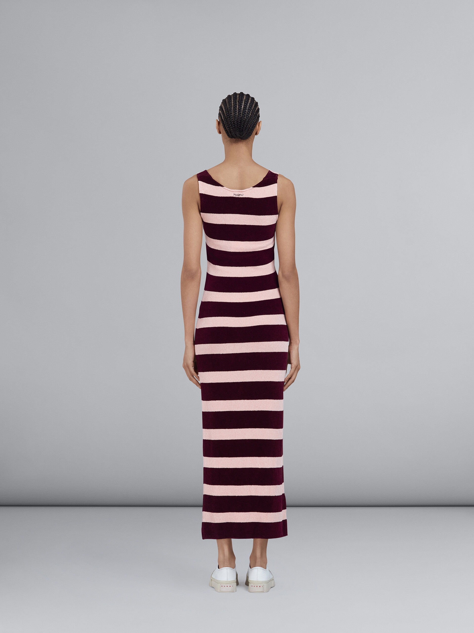 STRIPED CHENILLE KNIT DRESS - 3