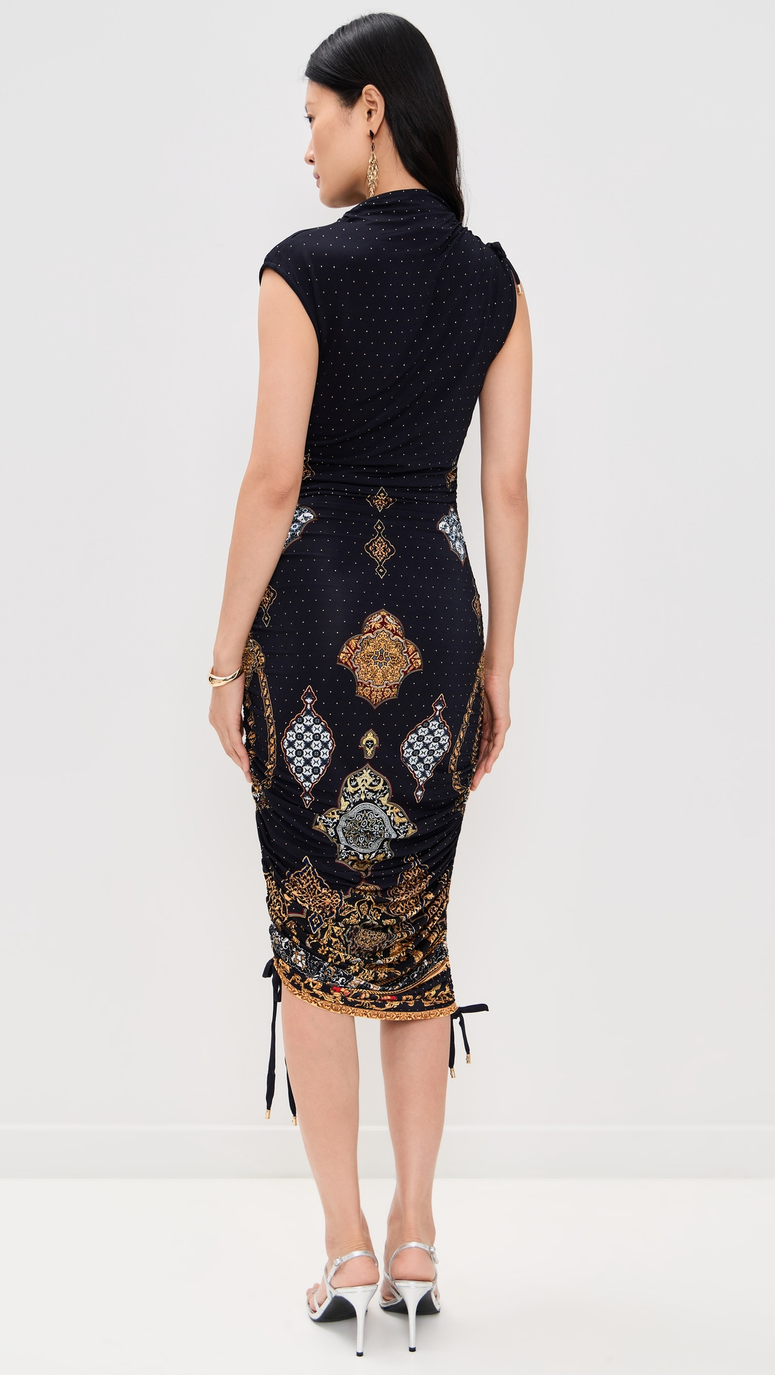 Asymmetric Ruched Jersey Dress - 2