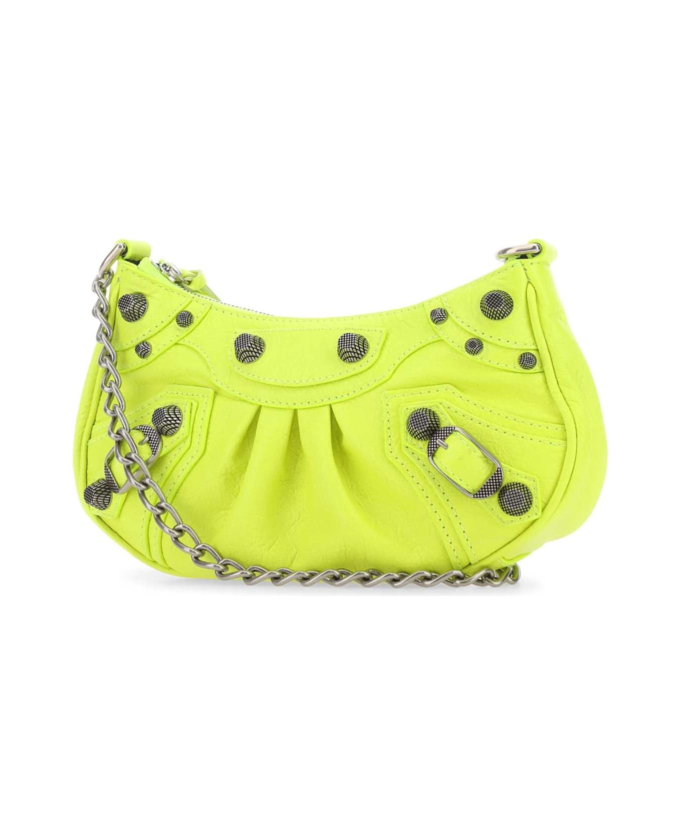 Fluo Yellow Leather Le Cagole Mini Handbag - 2