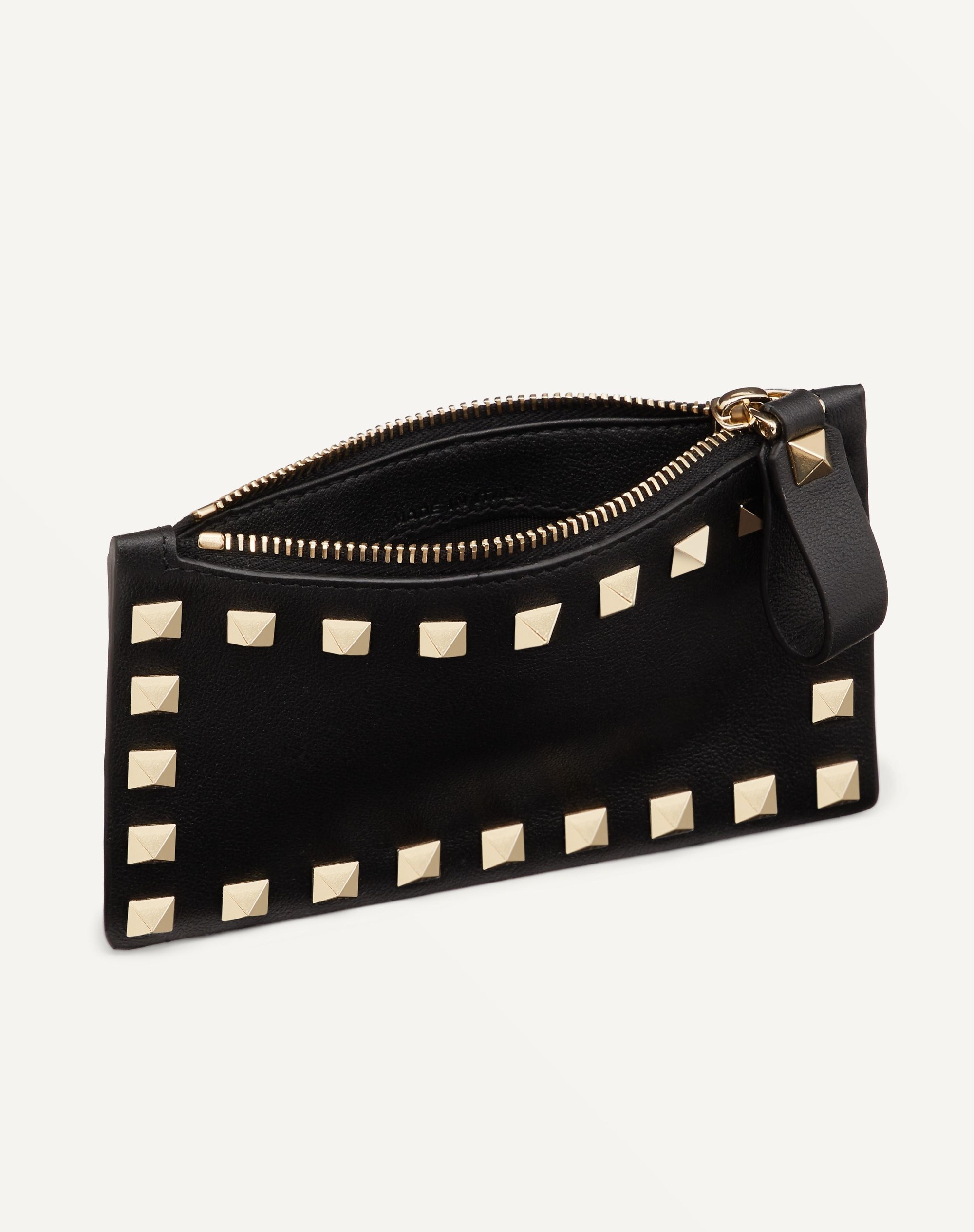 ROCKSTUD CALFSKIN CARDHOLDER WITH ZIPPER - 5