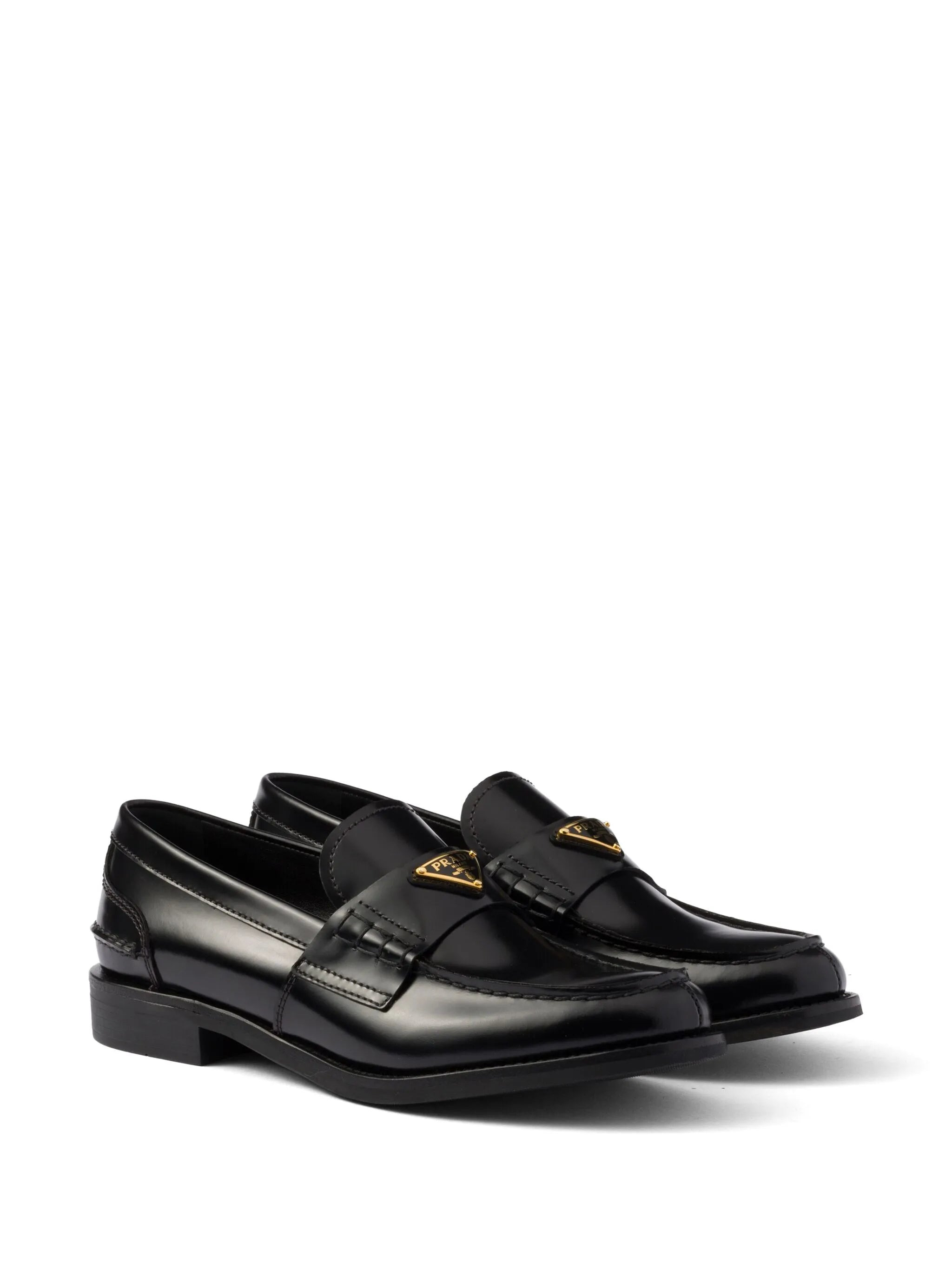 brushed leather loafers - 2